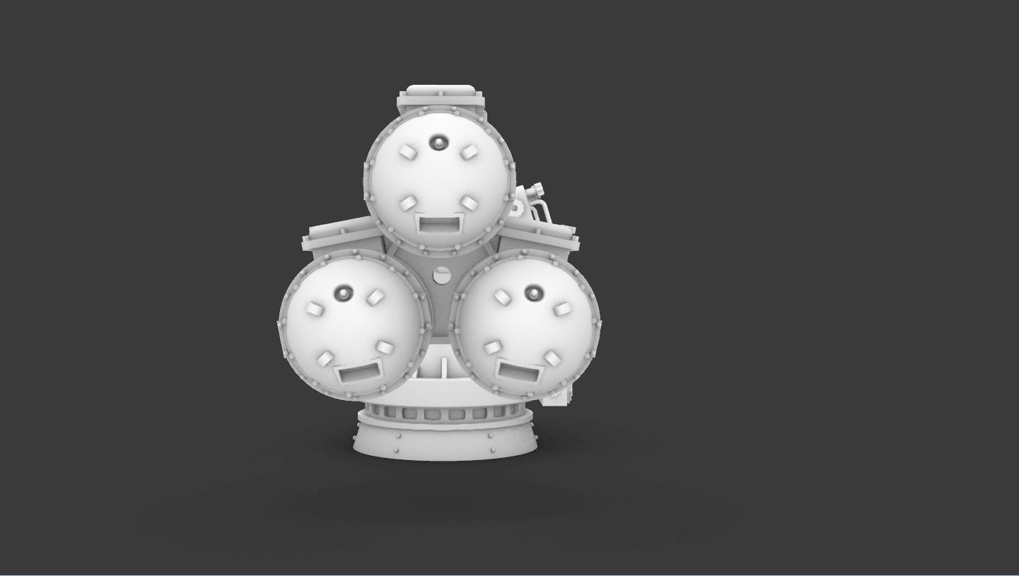 Mark 32 Surface Vessel Torpedo Tubes Low-poly 3D model_8