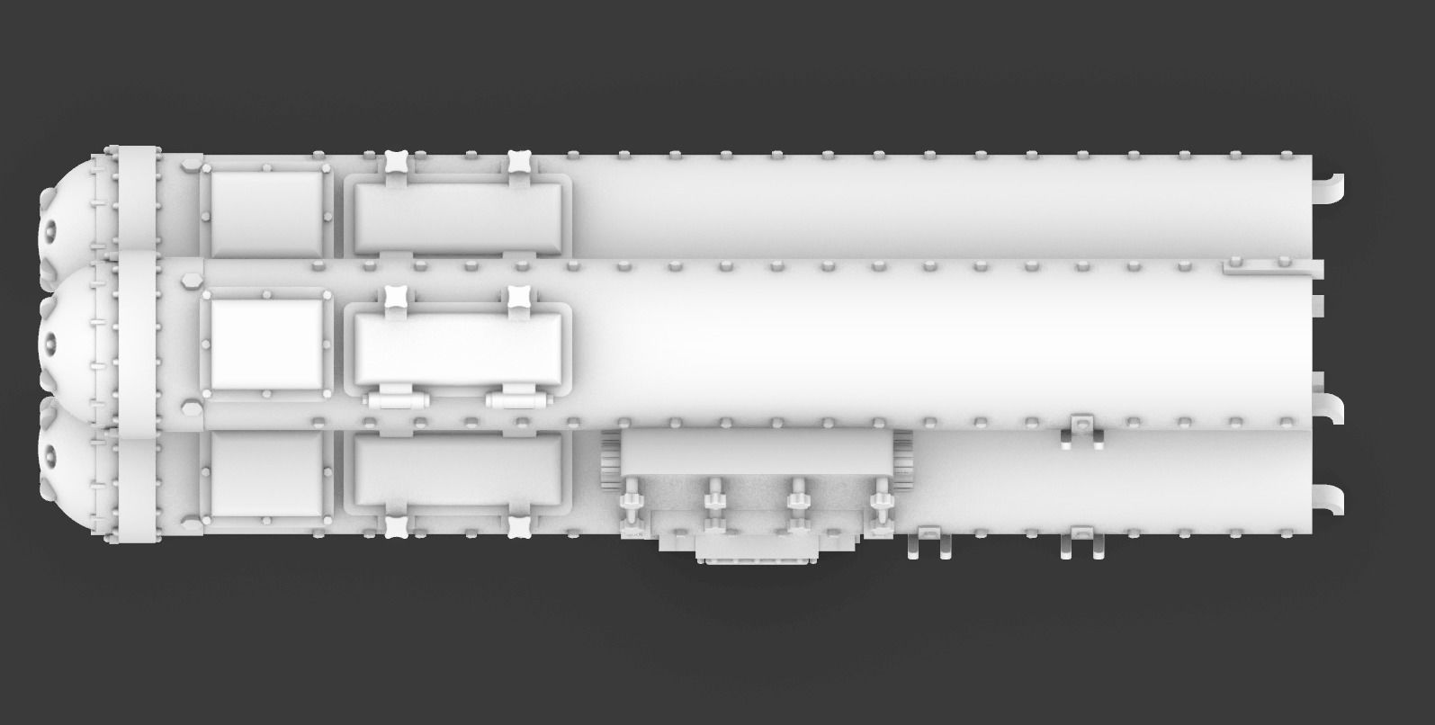 Mark 32 Surface Vessel Torpedo Tubes Low-poly 3D model_11