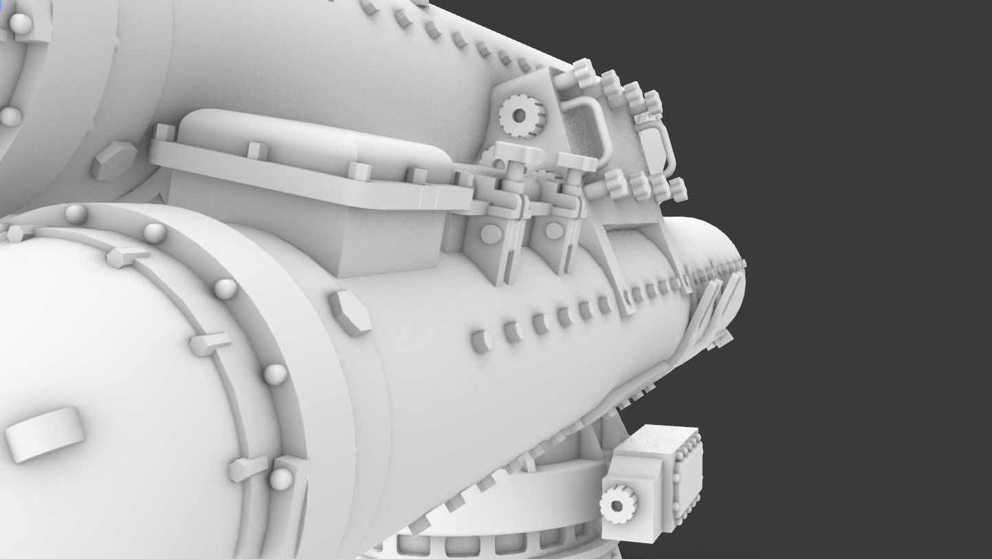 Mark 32 Surface Vessel Torpedo Tubes Low-poly 3D model_14