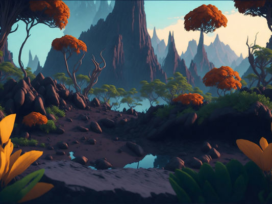 Alien Worlds Backdrop Images 3D model_14