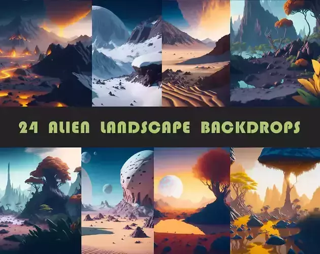 Alien Worlds Backdrop Images 3D model