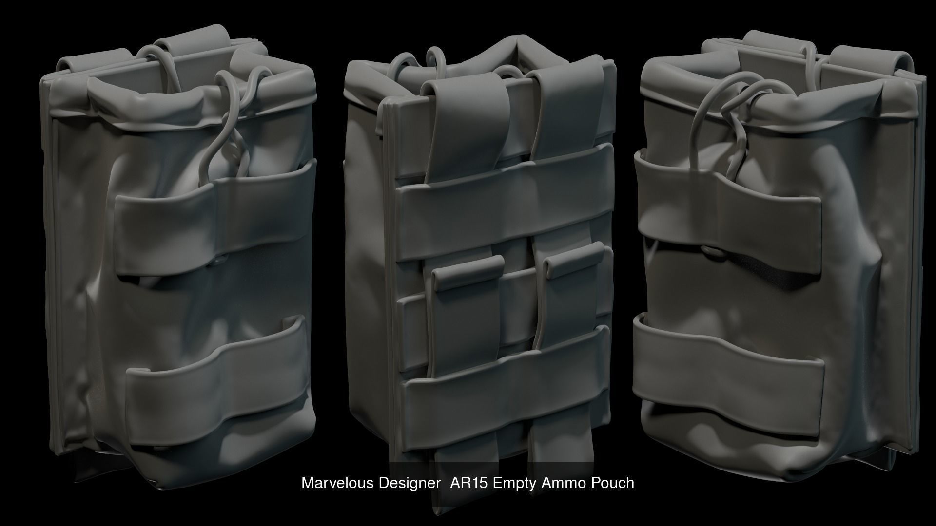 Marvelous Designer AR15 Ammo Pouch 3D model 3D Model Collection_1