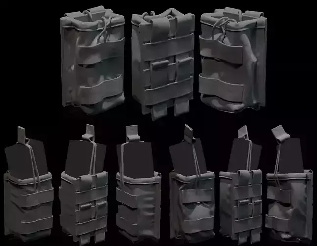 Marvelous Designer AR15 Ammo Pouch 3D model 3D Model Collection