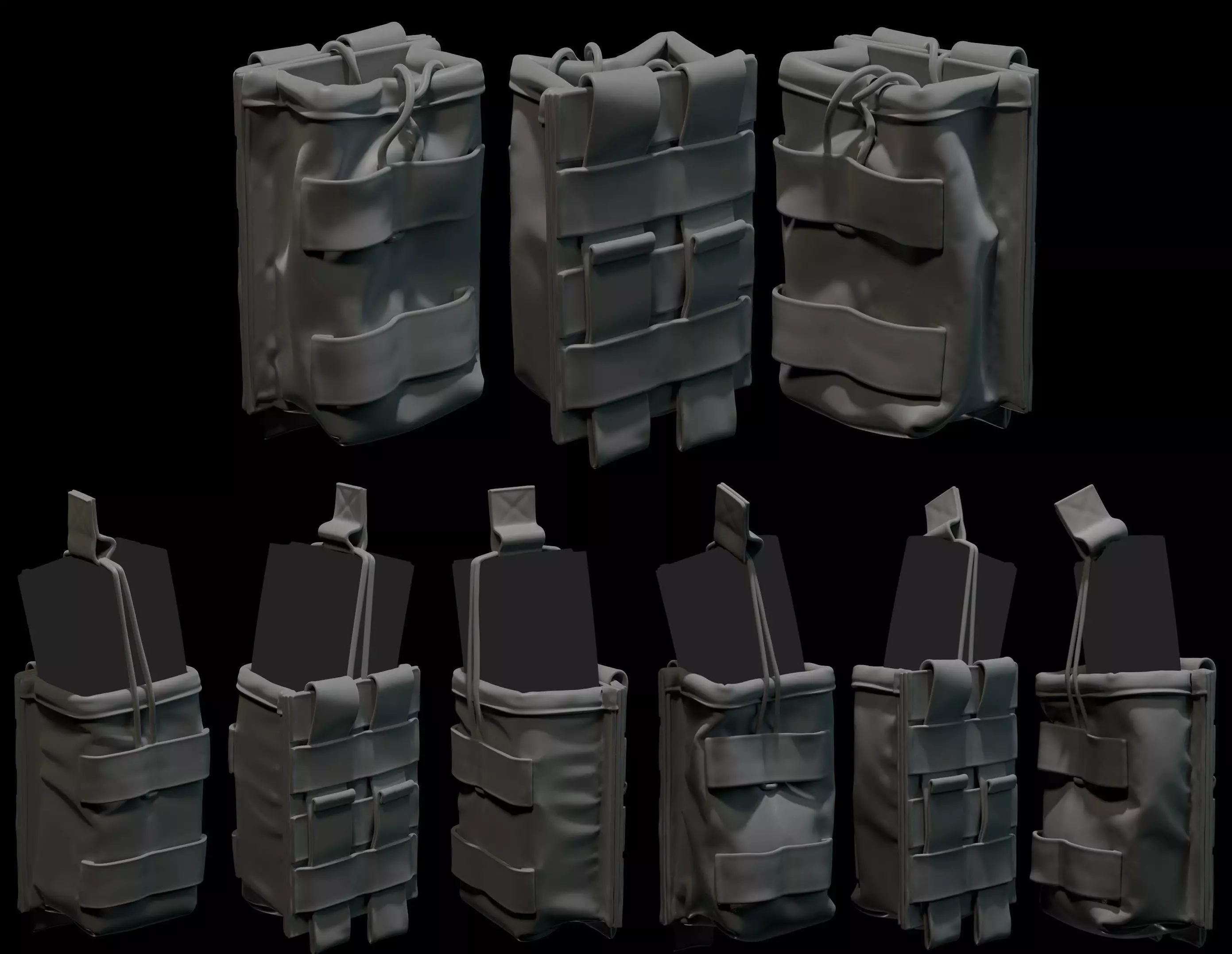Marvelous Designer AR15 Ammo Pouch 3D model 3D Model Collection_0