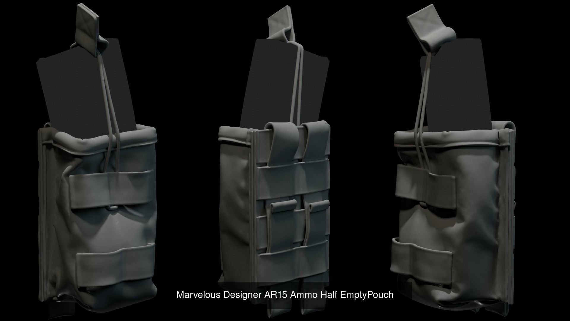 Marvelous Designer AR15 Ammo Pouch 3D model 3D Model Collection_2