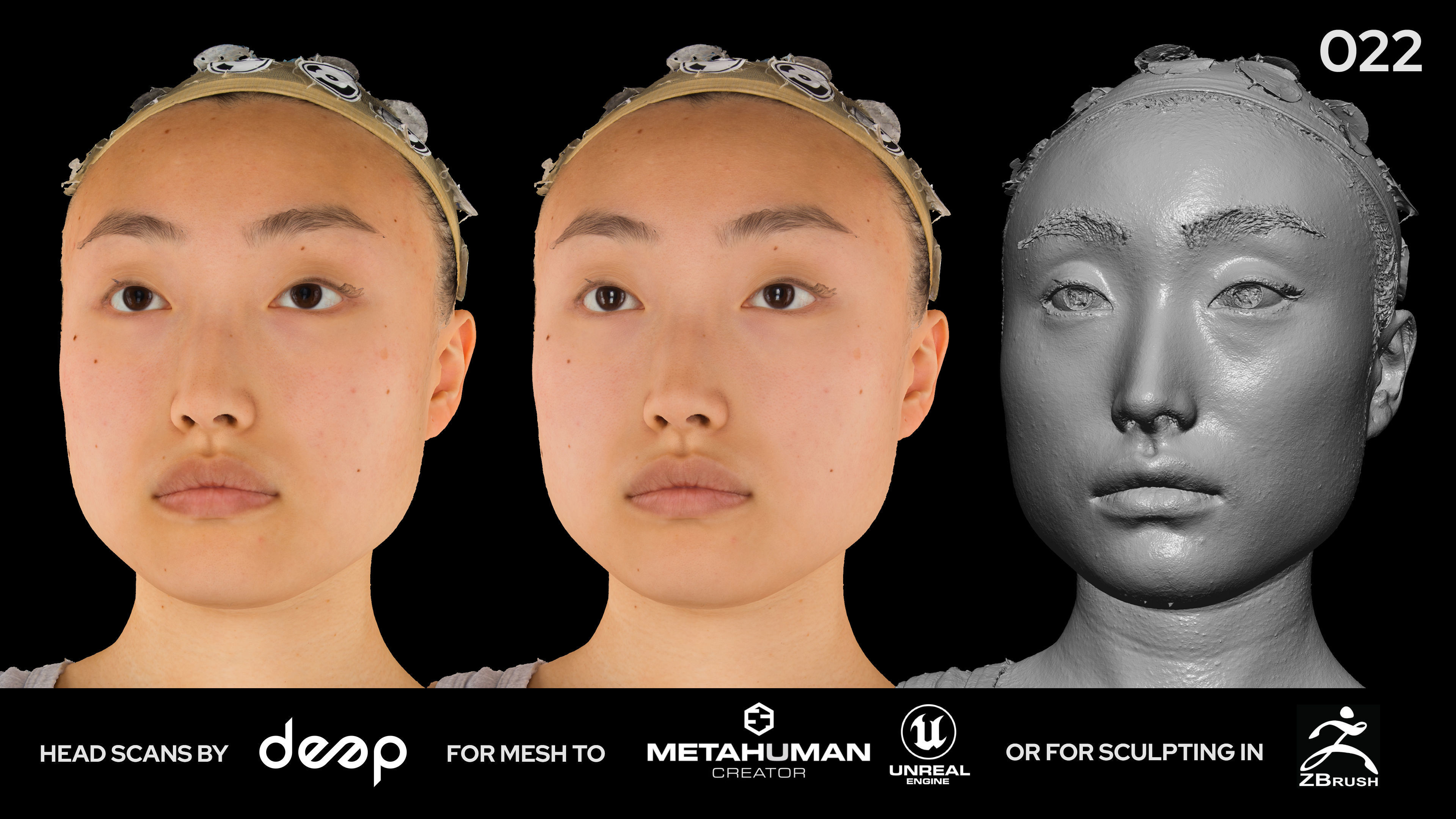 Asian Female 20s head scan 022 3D model_2