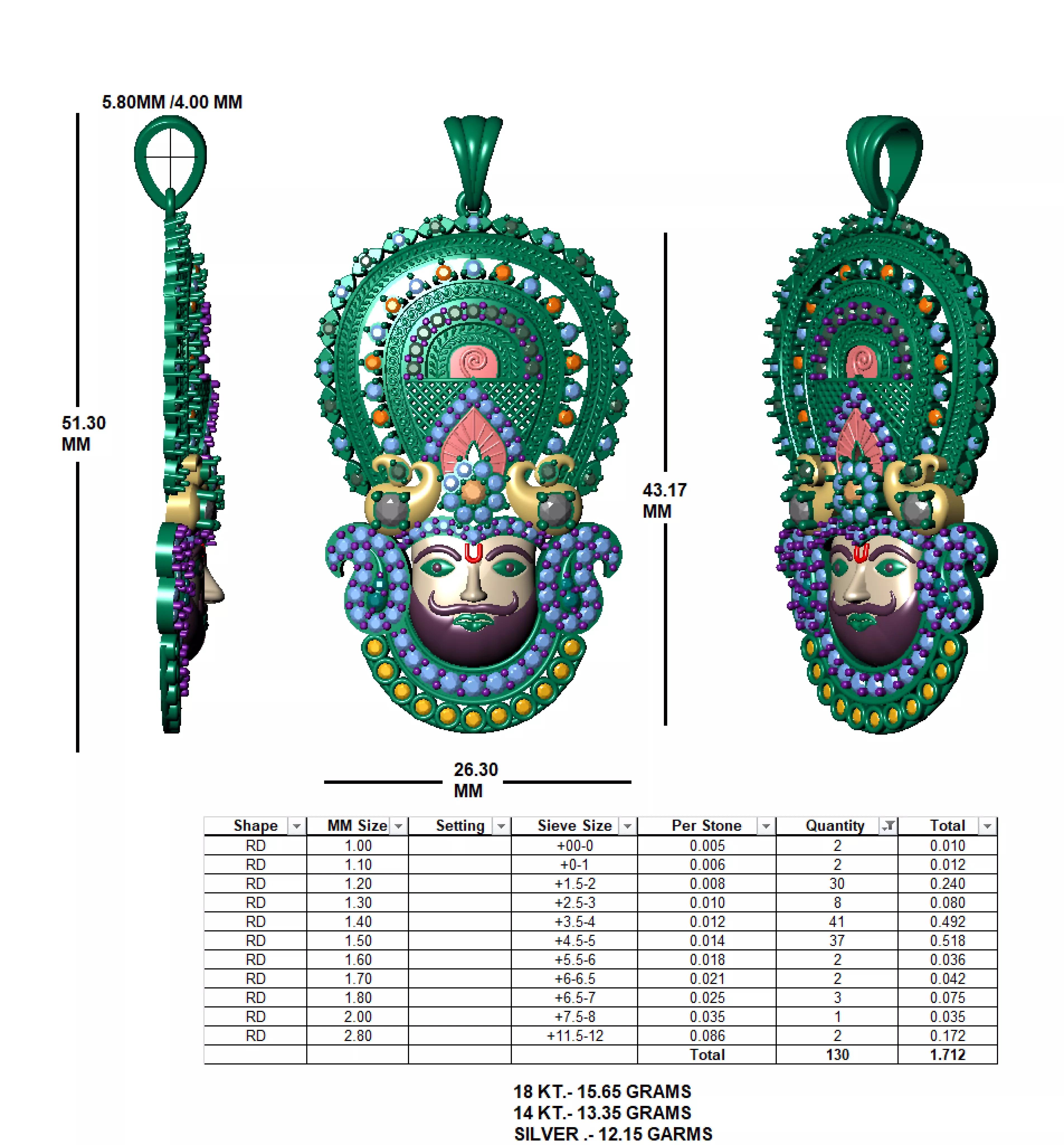 Khatushyam pendent  3D print model_0