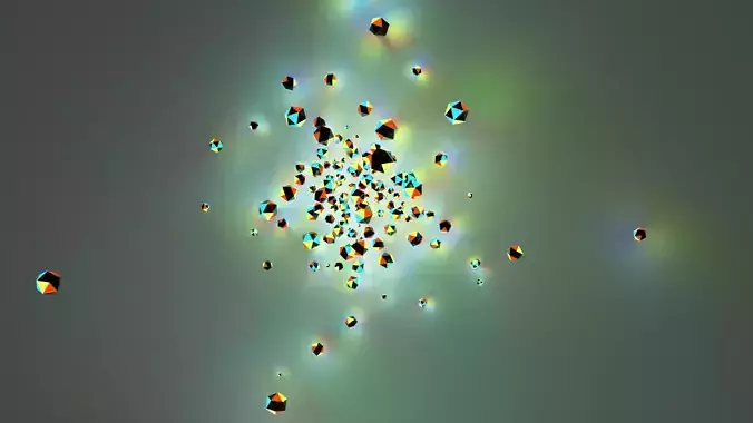 Rigid particles Free low-poly 3D model