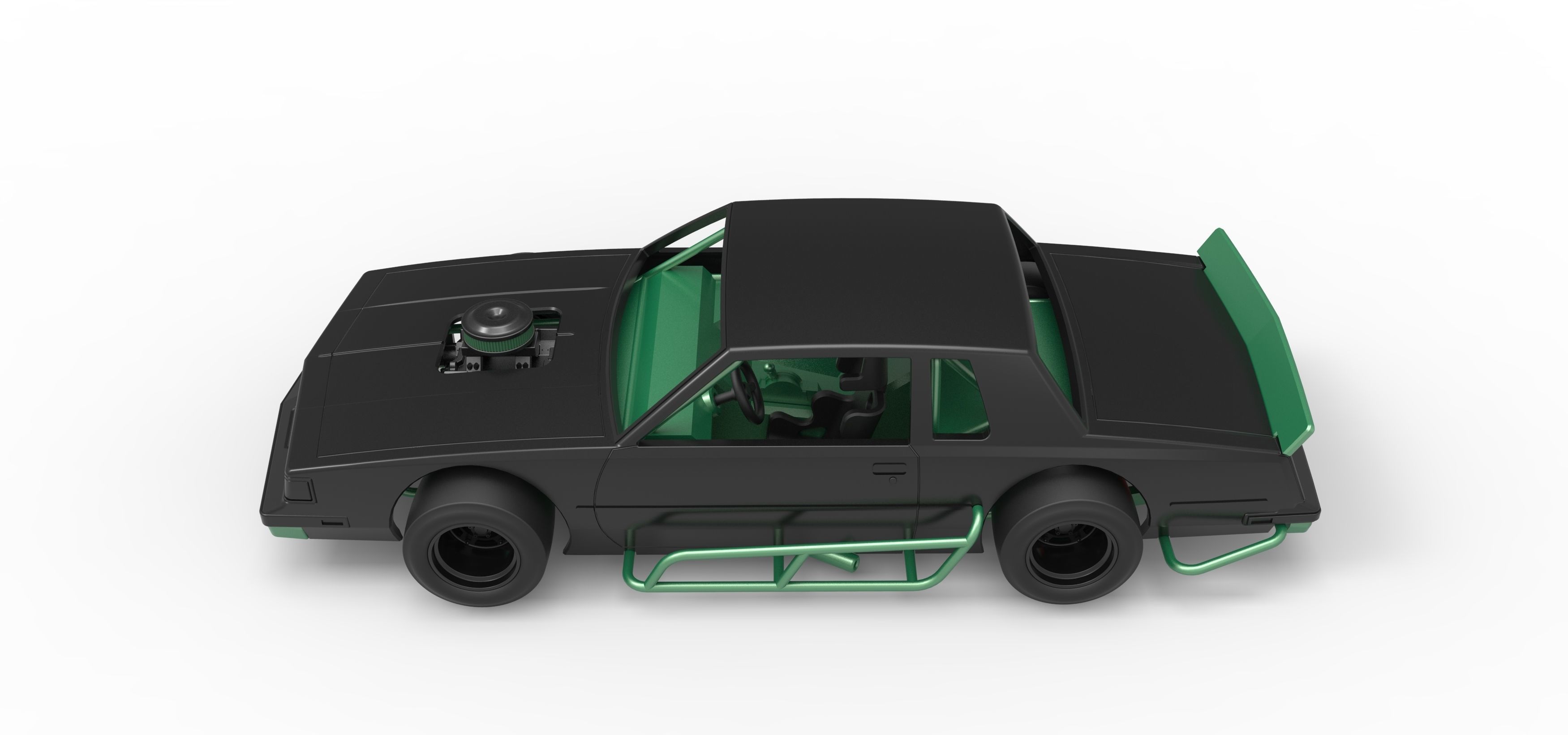 Vintage Asphalt Modified stock car Scale 1 to 25 3D print model_10