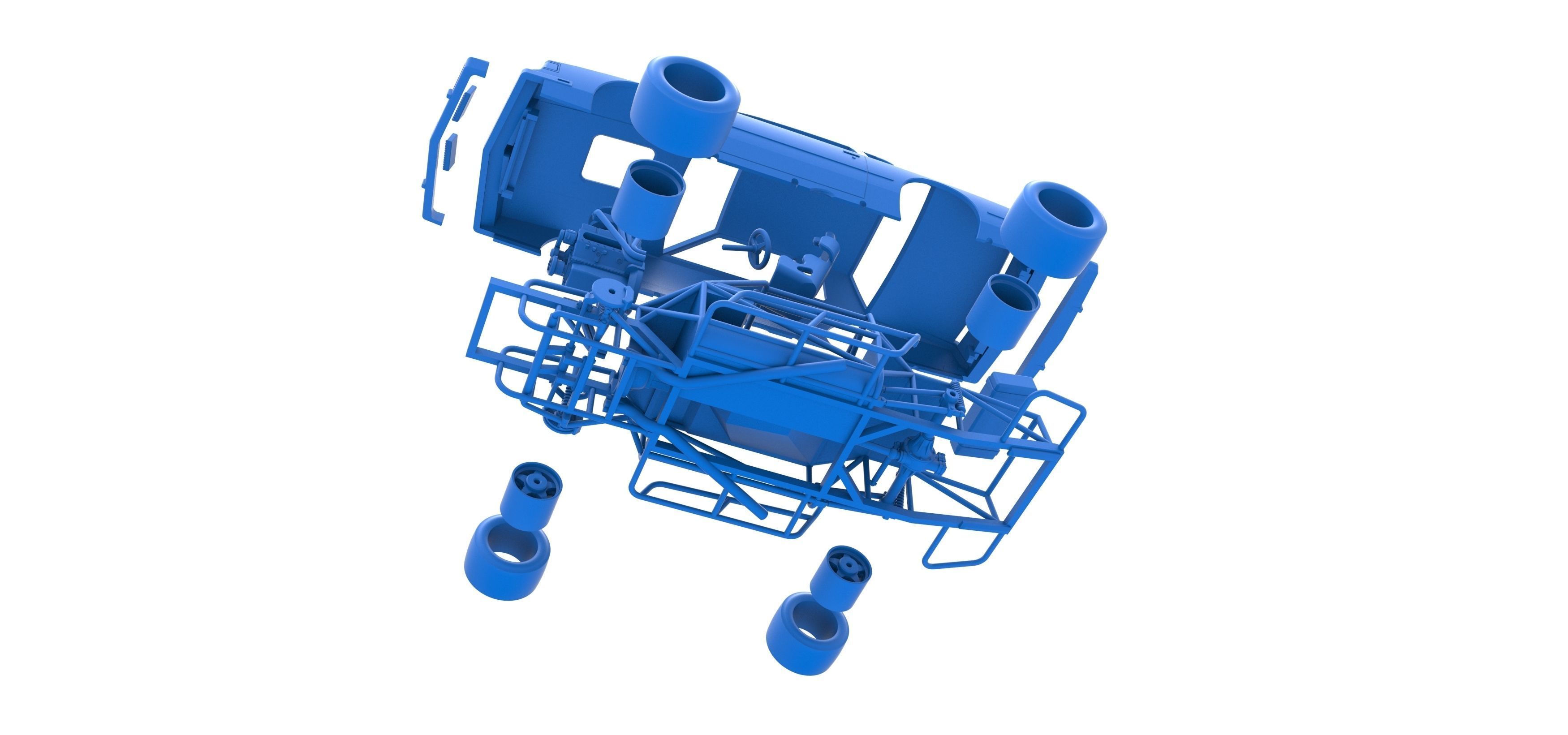 Vintage Asphalt Modified stock car Scale 1 to 25 3D print model_35