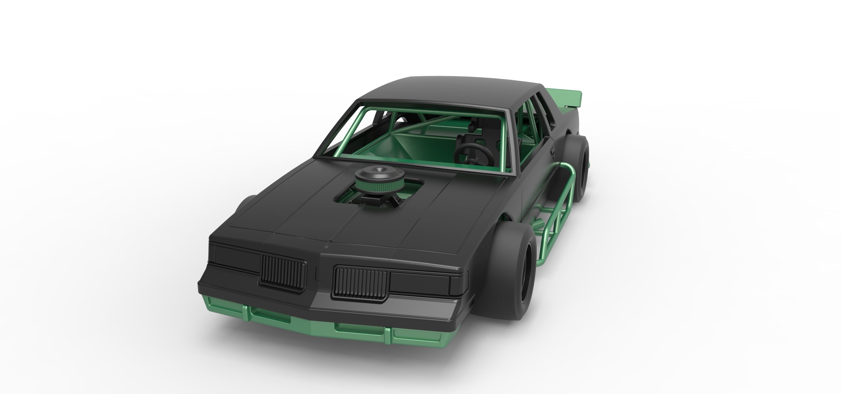 Vintage Asphalt Modified stock car Scale 1 to 25 3D print model_5