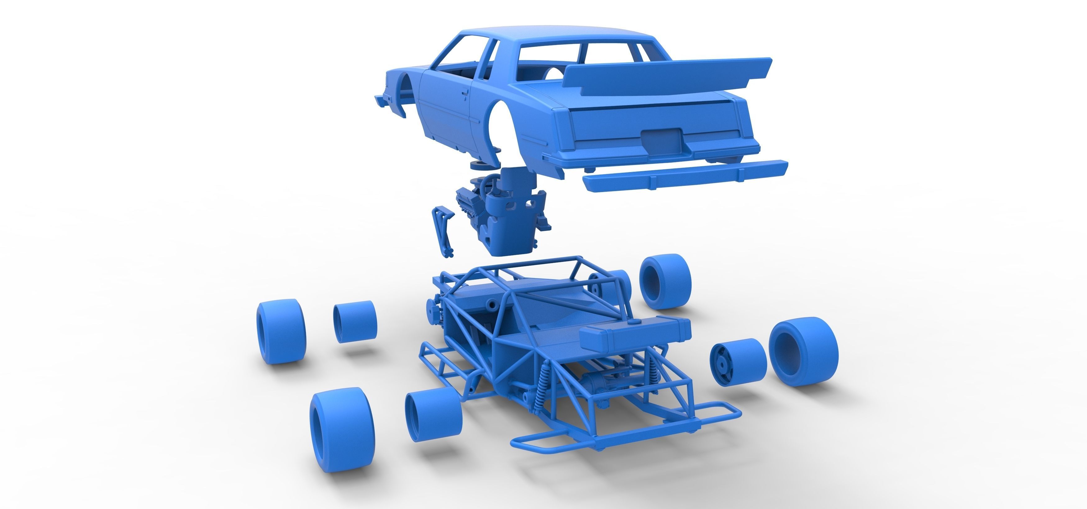 Vintage Asphalt Modified stock car Scale 1 to 25 3D print model_40