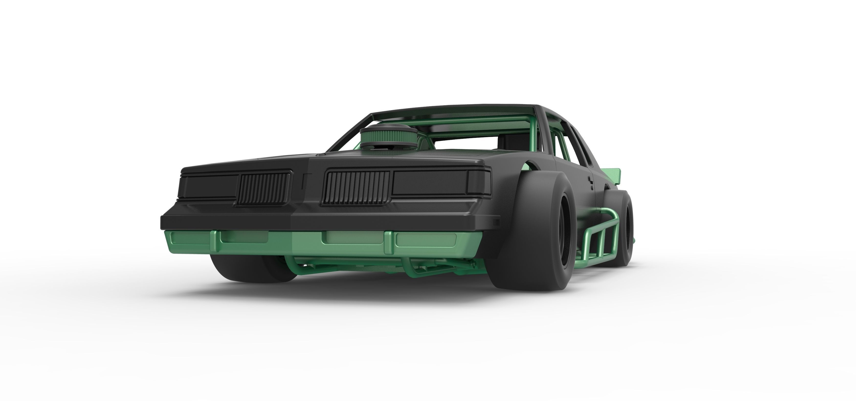 Vintage Asphalt Modified stock car Scale 1 to 25 3D print model_6