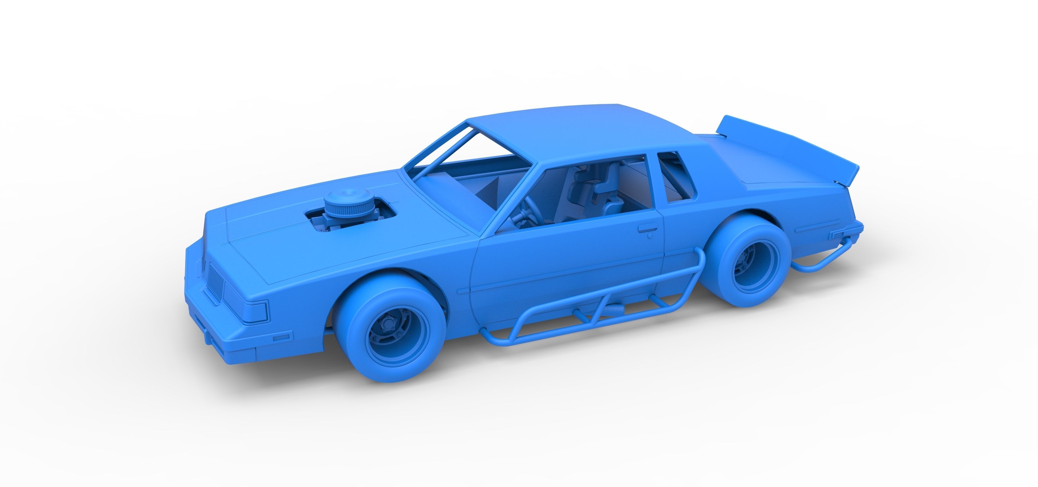 Vintage Asphalt Modified stock car Scale 1 to 25 3D print model_17