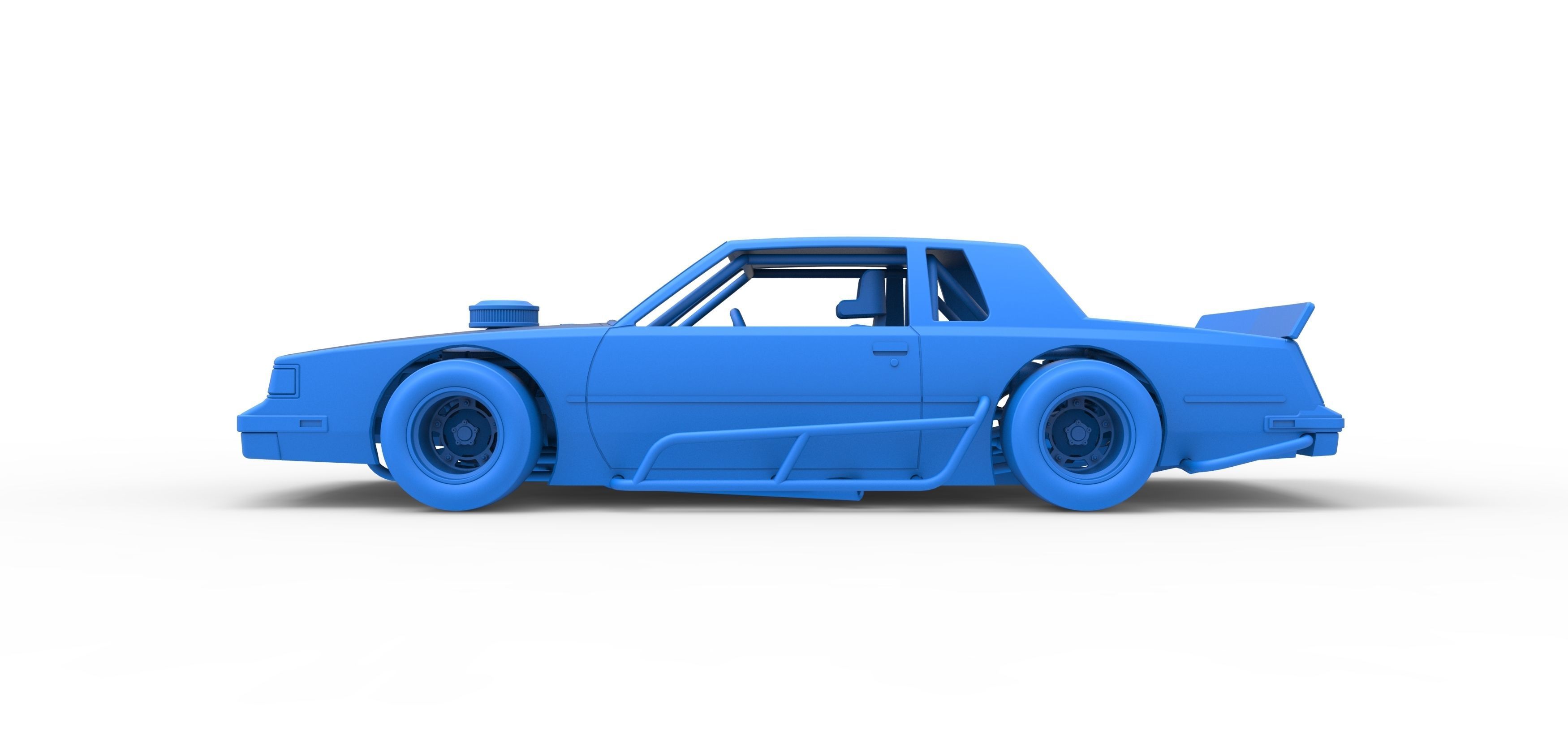 Vintage Asphalt Modified stock car Scale 1 to 25 3D print model_25