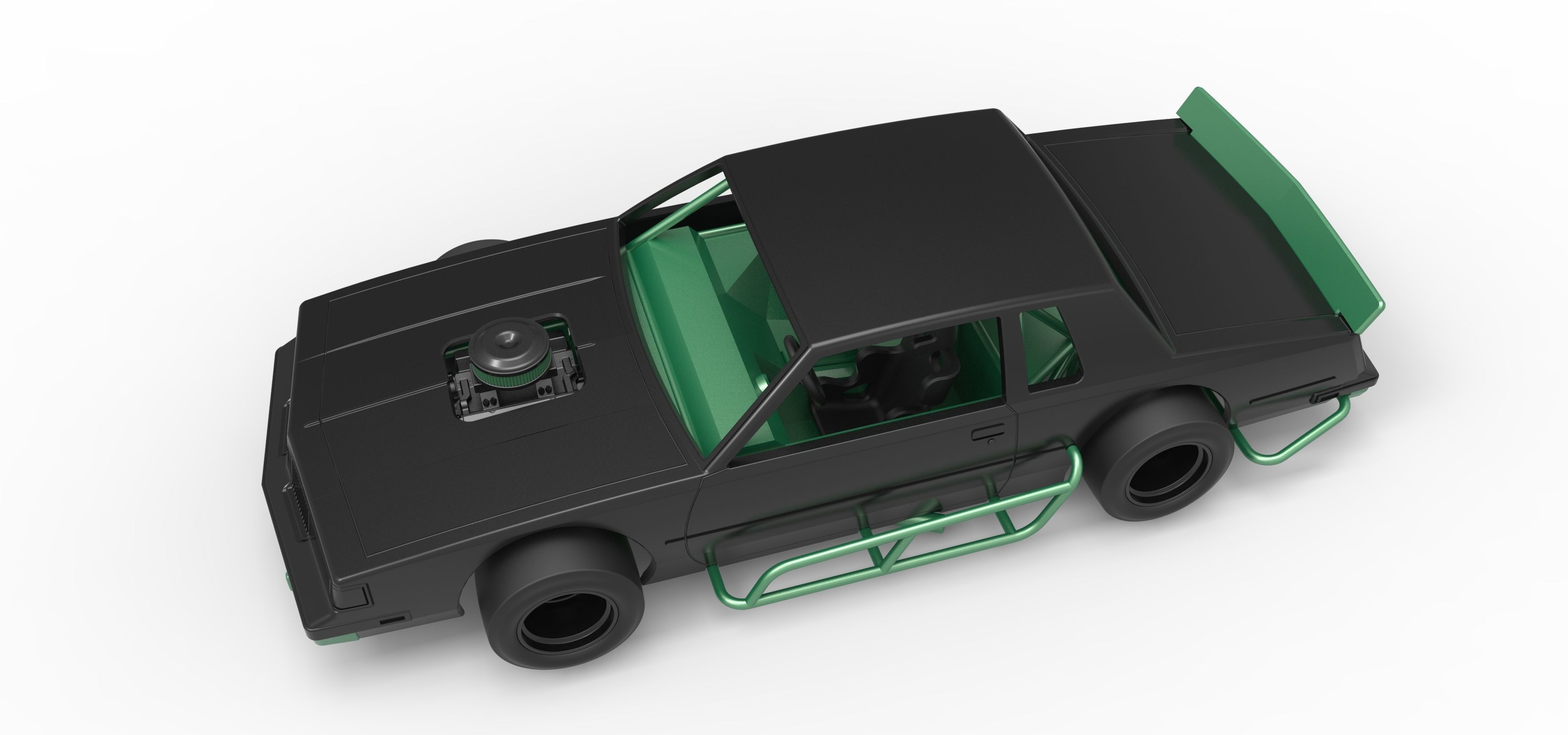 Vintage Asphalt Modified stock car Scale 1 to 25 3D print model_4