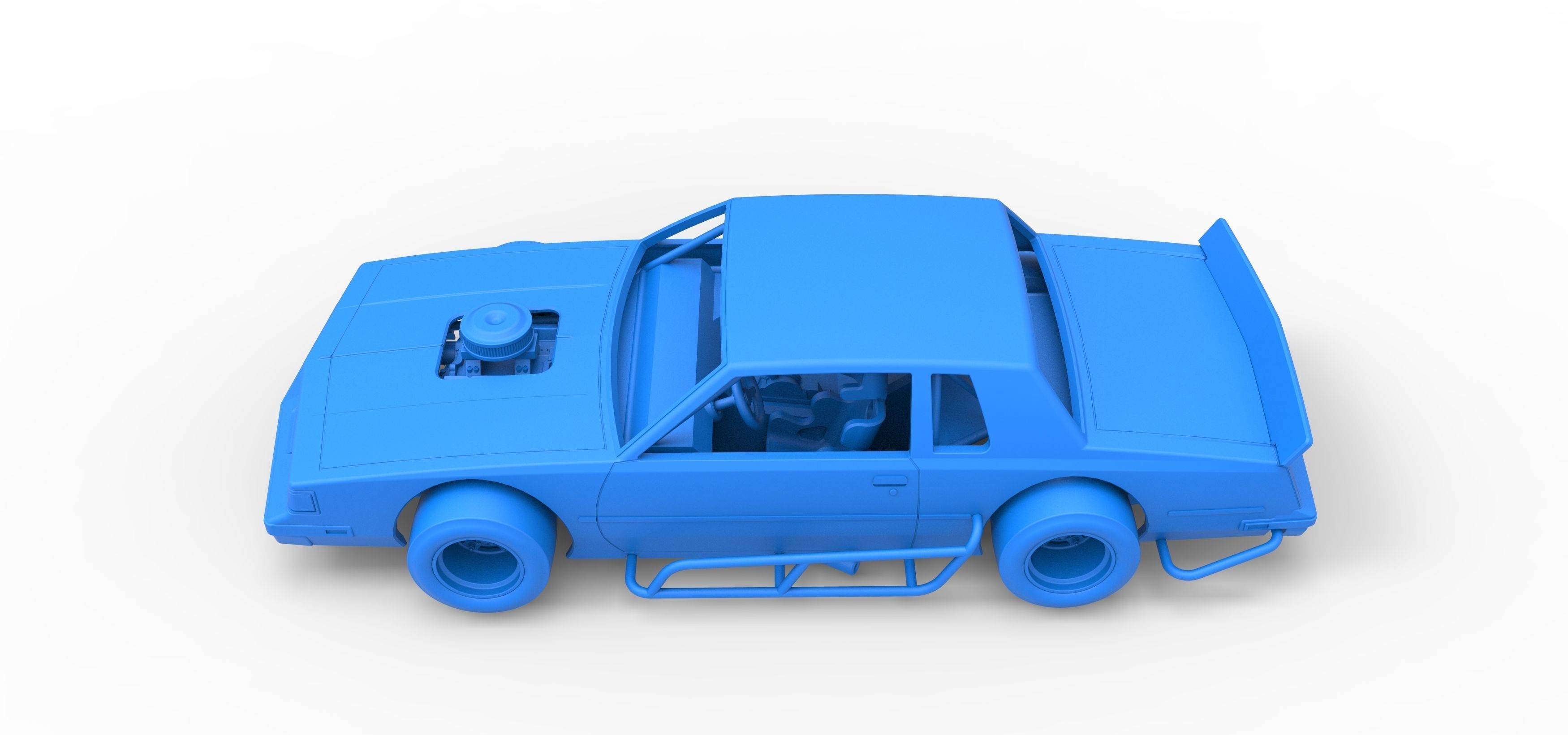 Vintage Asphalt Modified stock car Scale 1 to 25 3D print model_26