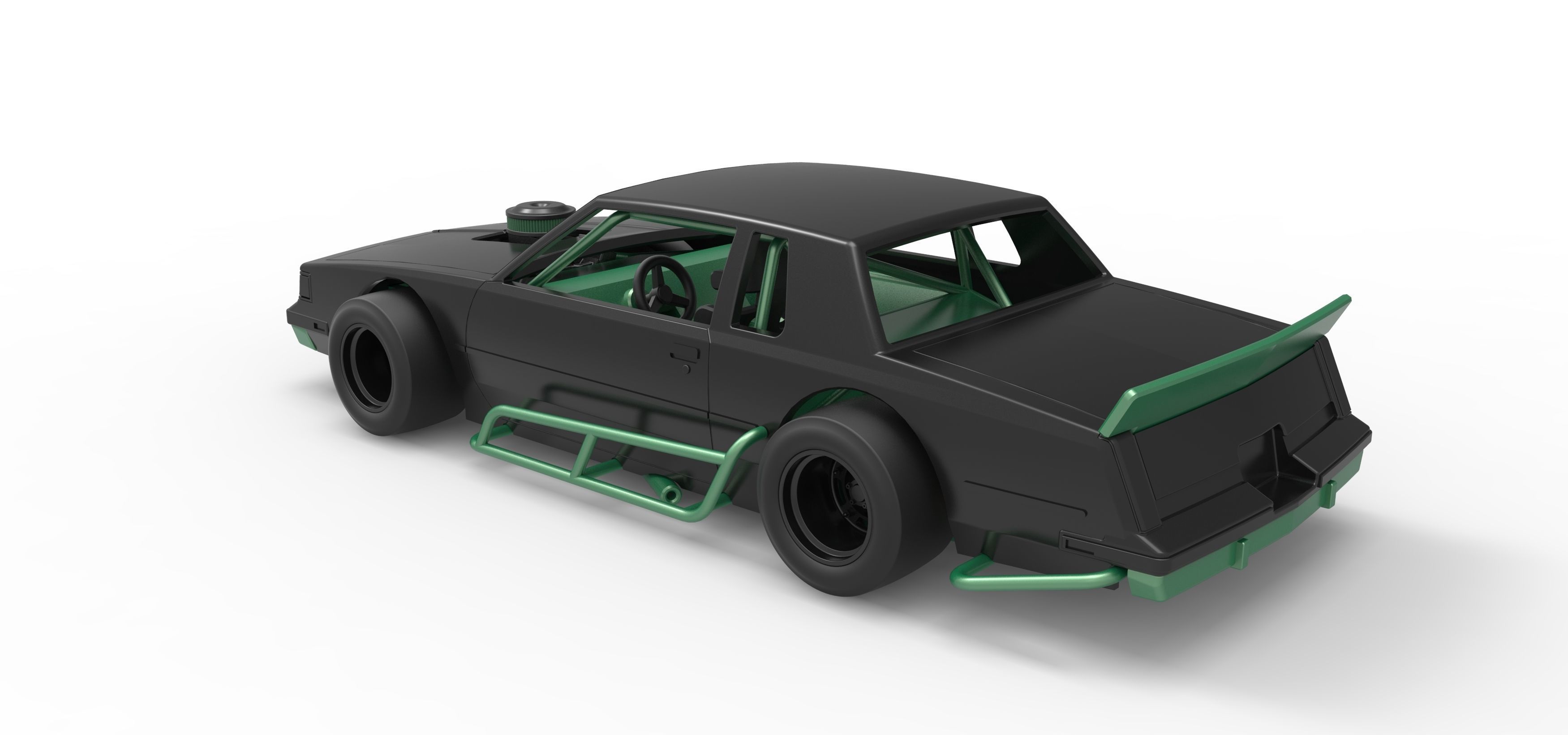 Vintage Asphalt Modified stock car Scale 1 to 25 3D print model_12