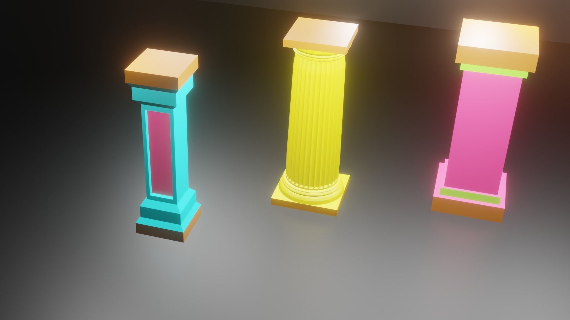 pillars Low-poly 3D model_1