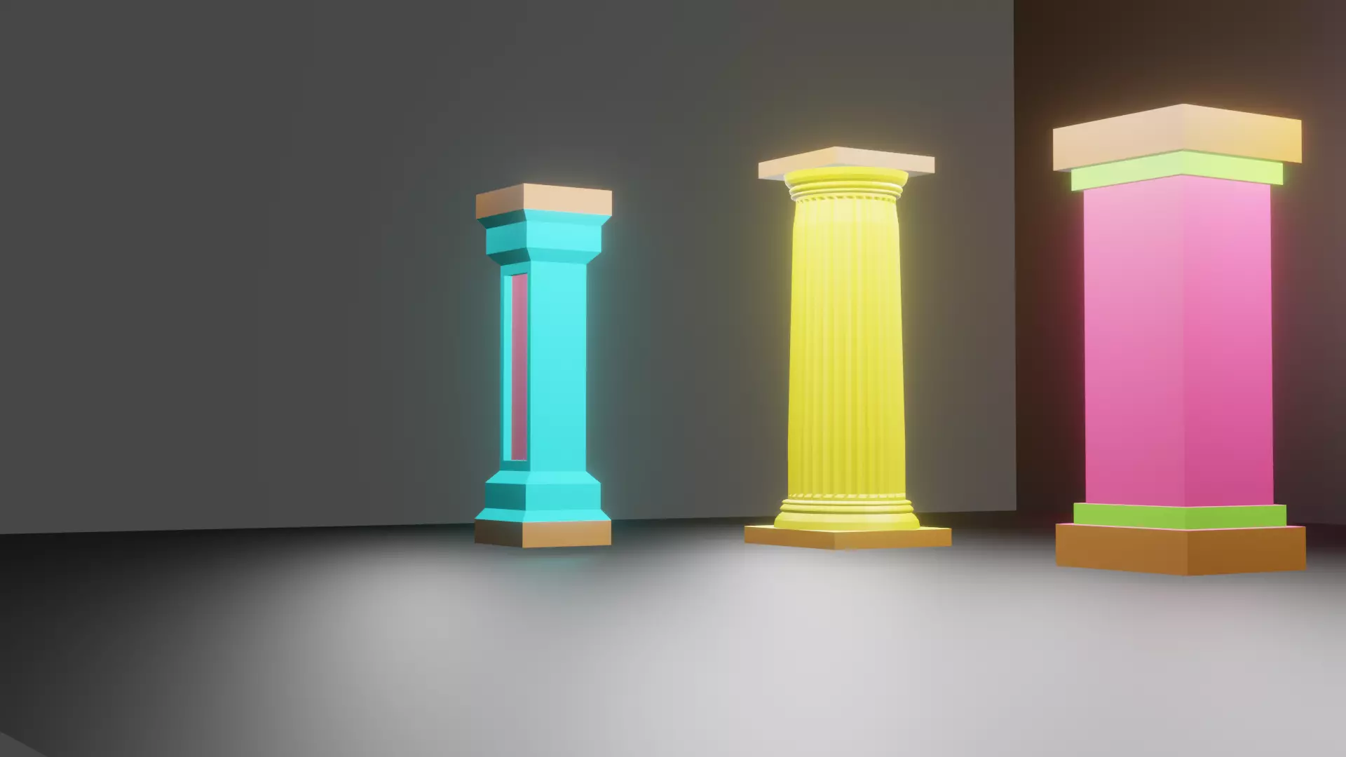 pillars Low-poly 3D model_0