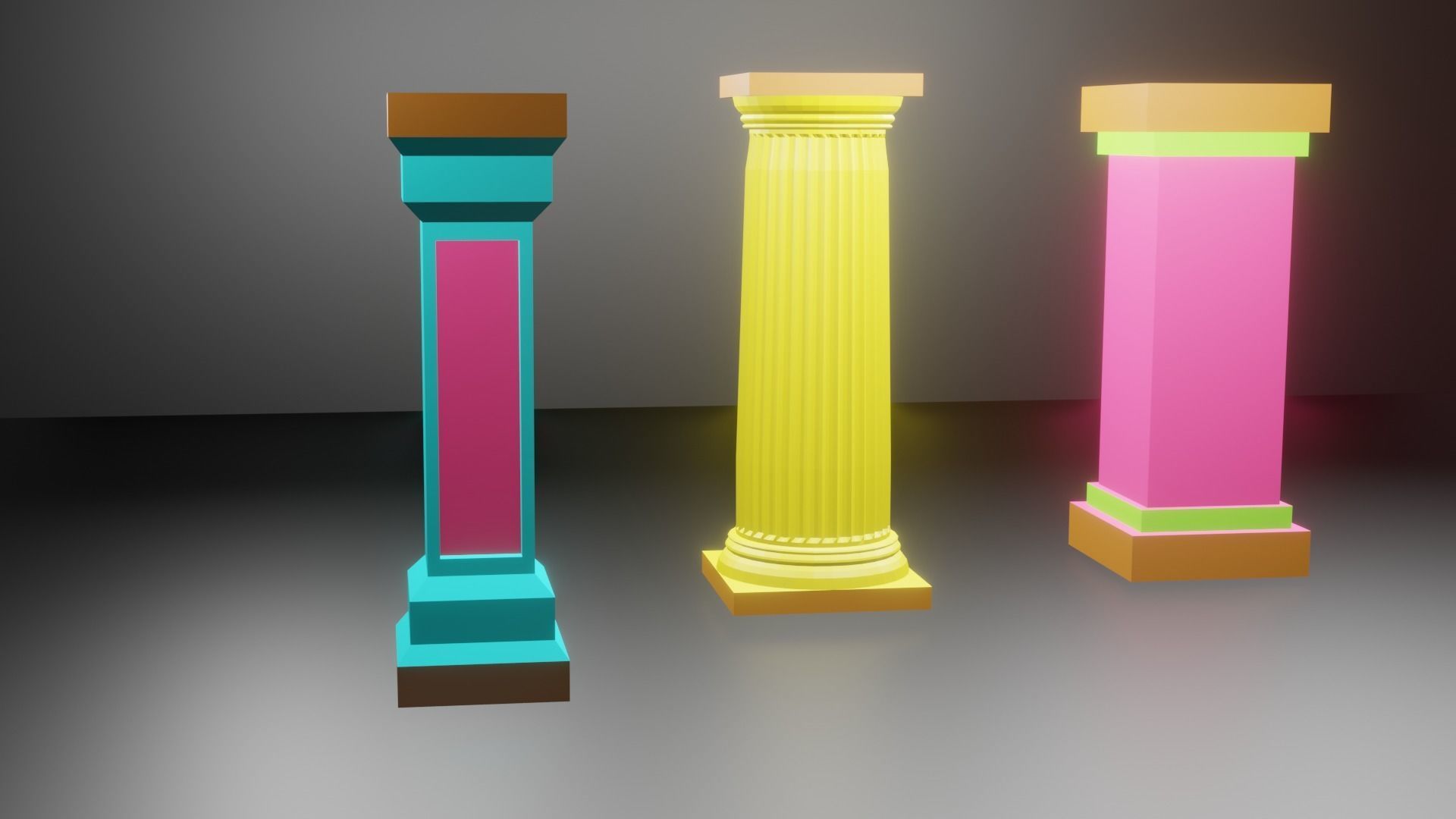 pillars Low-poly 3D model_2