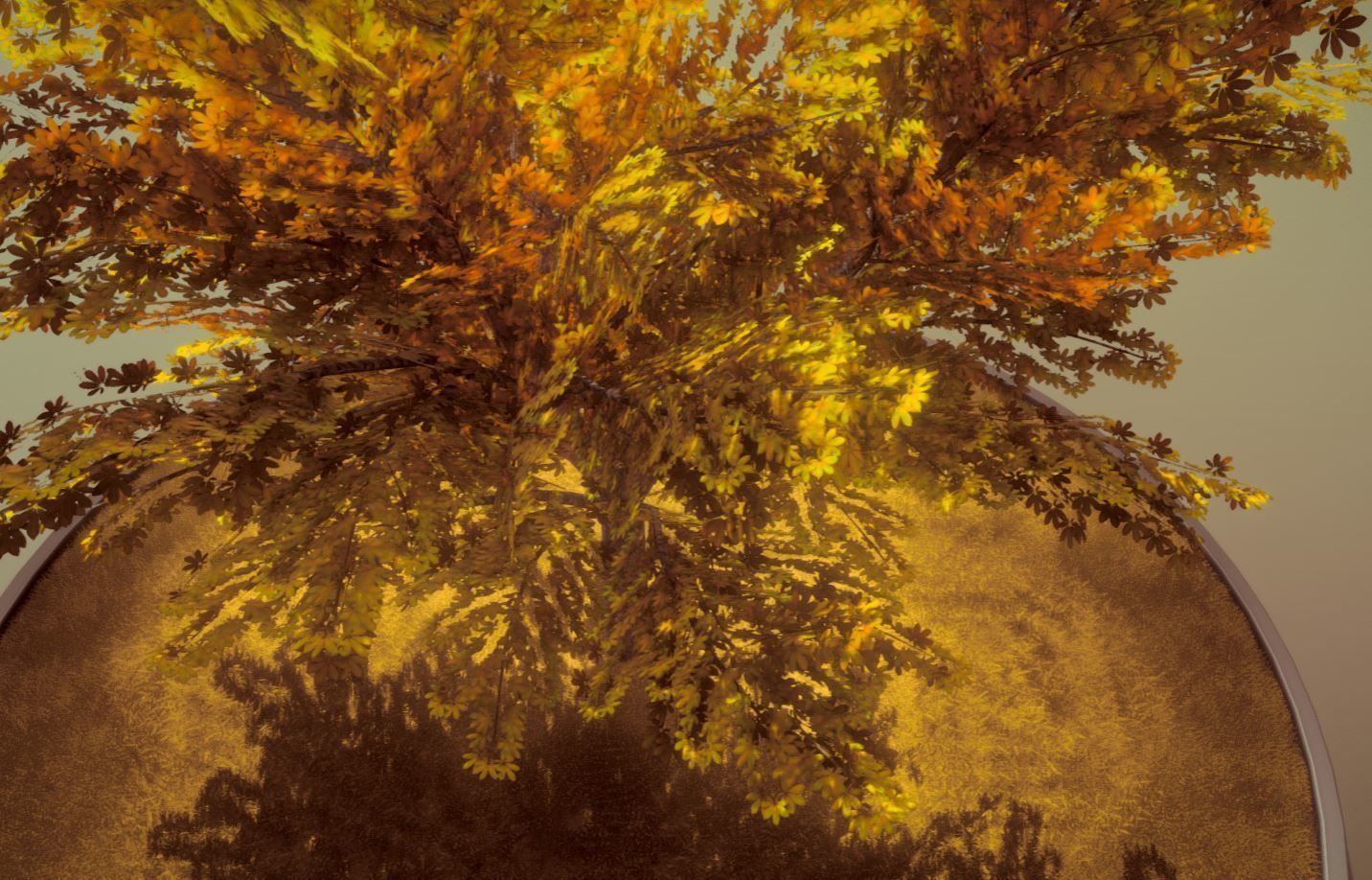 European Horse Chestnut Autumn 21m  Low-poly 3D model_10