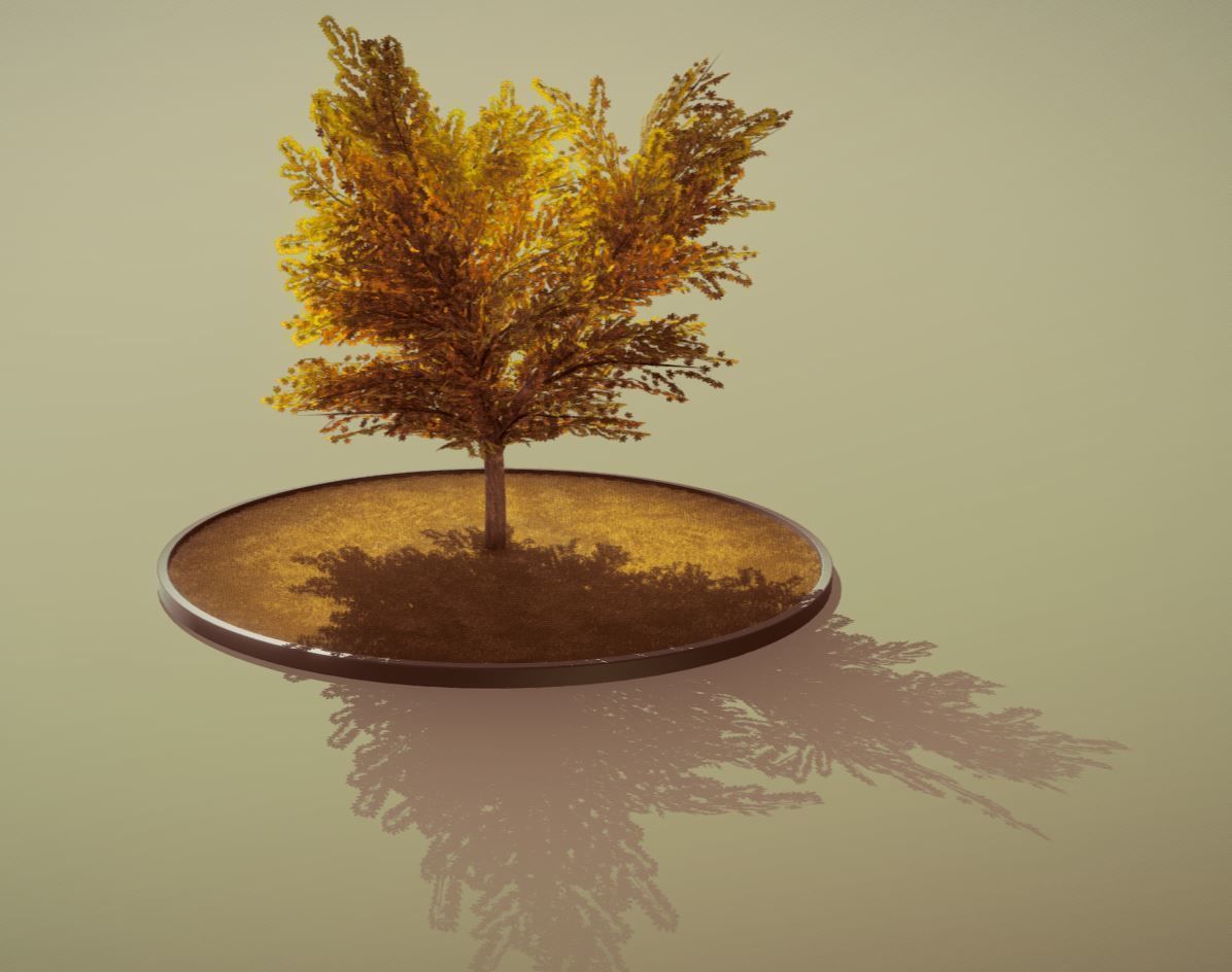 European Horse Chestnut Autumn 21m  Low-poly 3D model_6