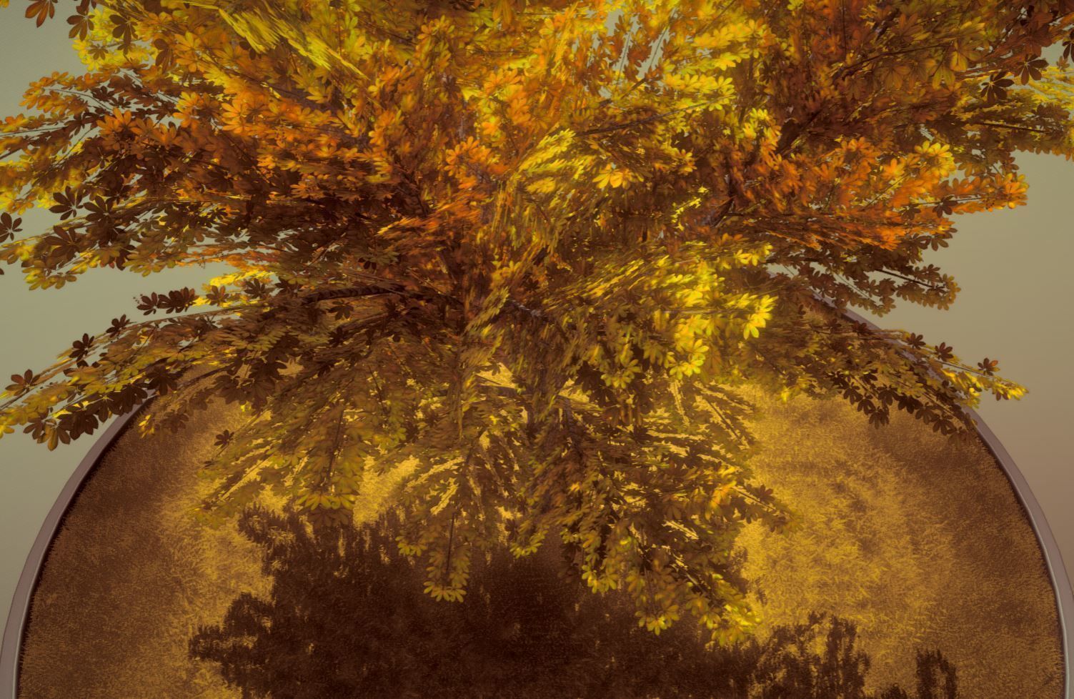 European Horse Chestnut Autumn 21m  Low-poly 3D model_5