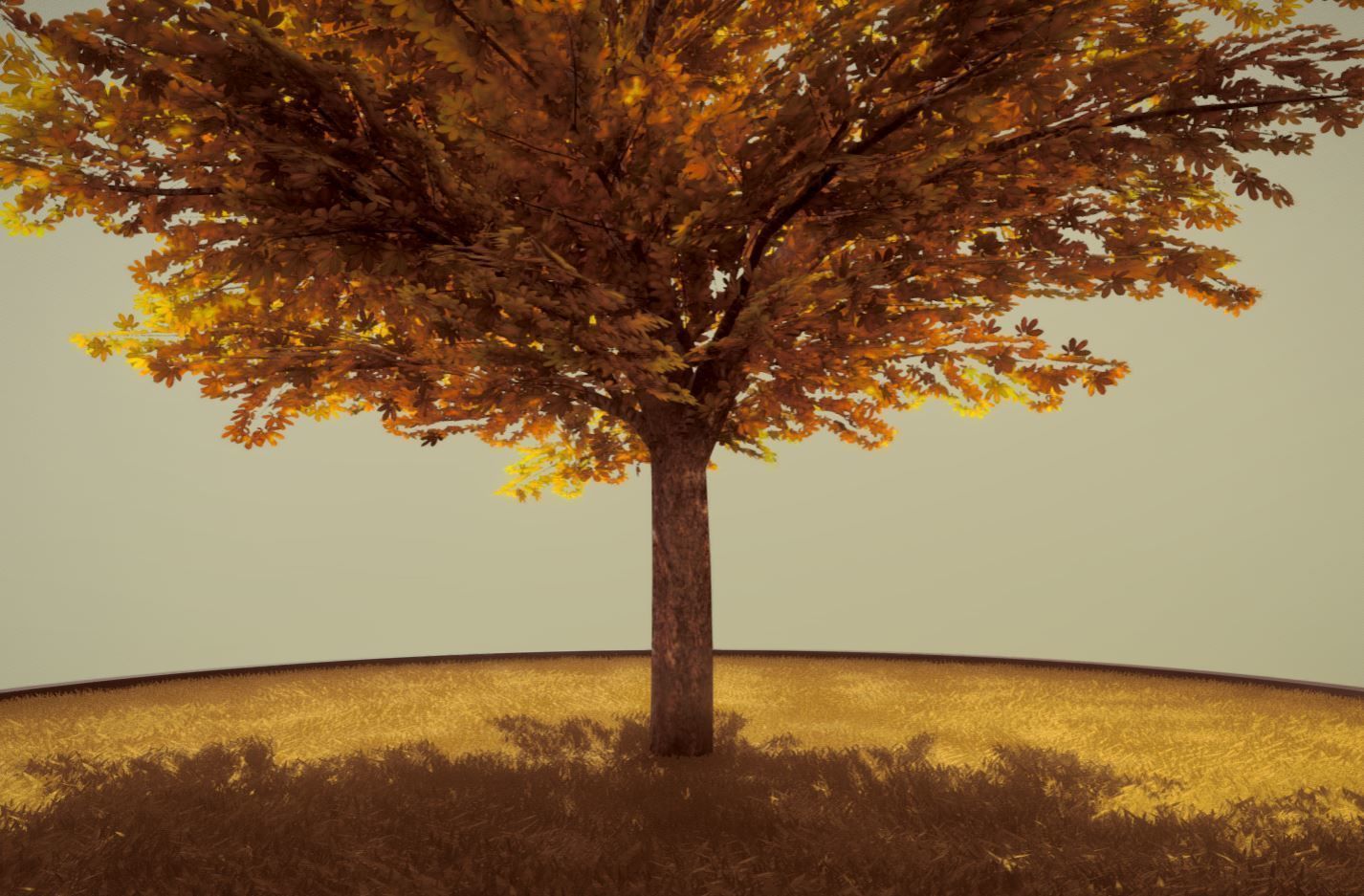 European Horse Chestnut Autumn 21m  Low-poly 3D model_1