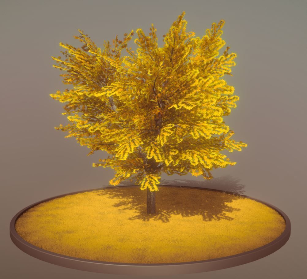 European Horse Chestnut Autumn 21m  Low-poly 3D model_3