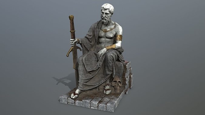 Man Statue Low-poly 3D model