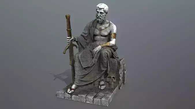 Man Statue Low-poly 3D model