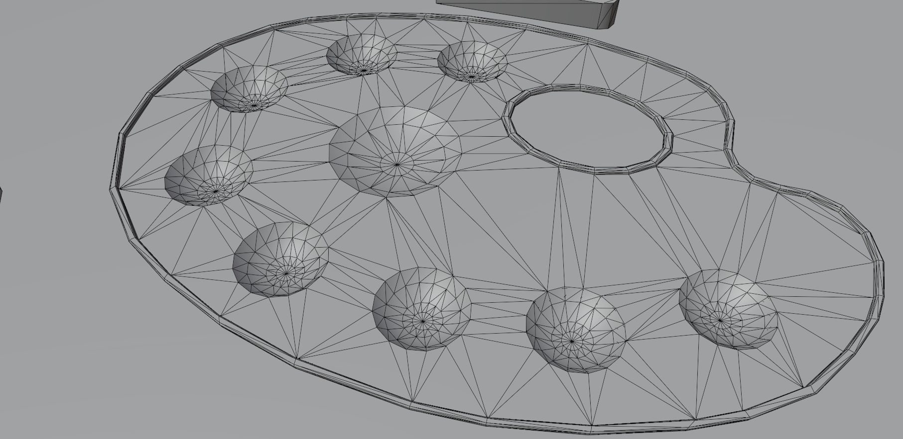Art supplies with with palette for painting  Low-poly 3D model_4