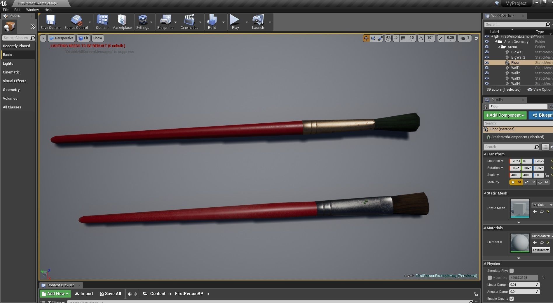 Art supplies with with palette for painting  Low-poly 3D model_9