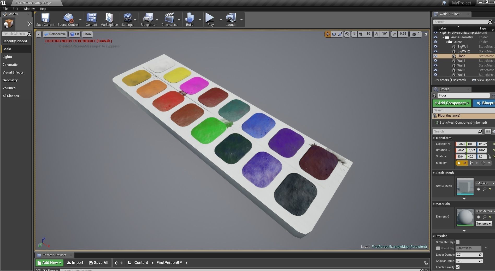 Art supplies with with palette for painting  Low-poly 3D model_8