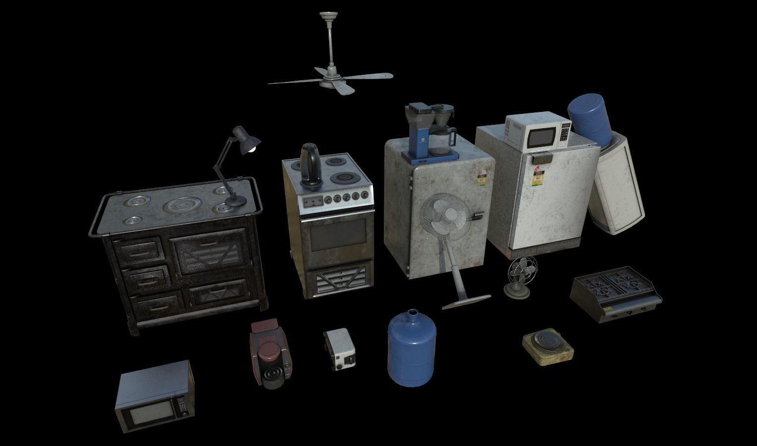 Modular Diner Pack Low-poly 3D model_33