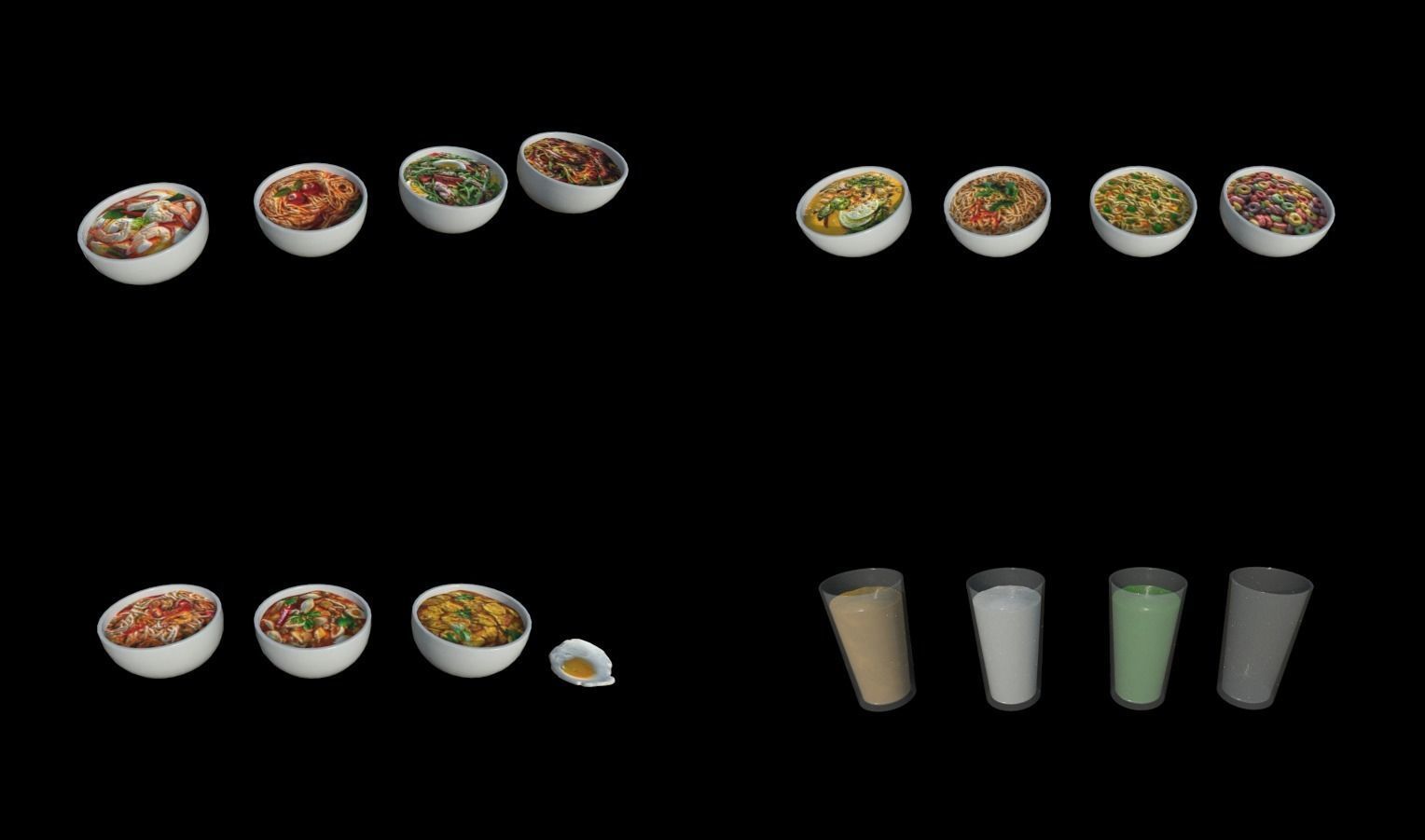 Modular Diner Pack Low-poly 3D model_27