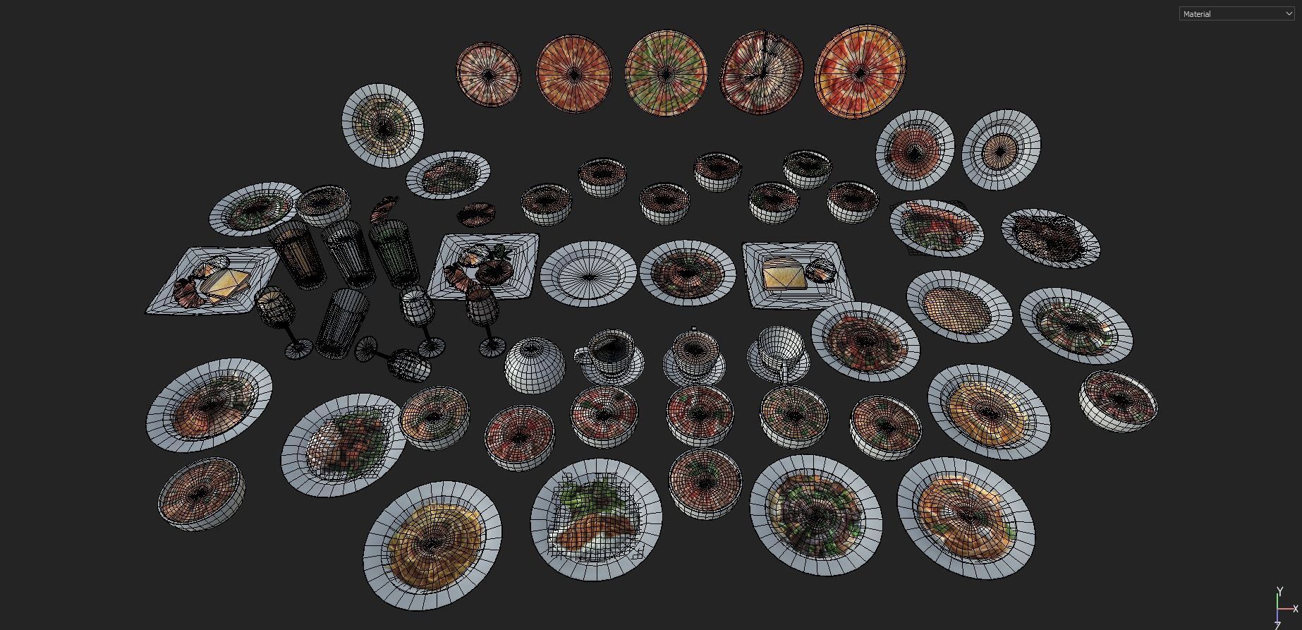 Modular Diner Pack Low-poly 3D model_34