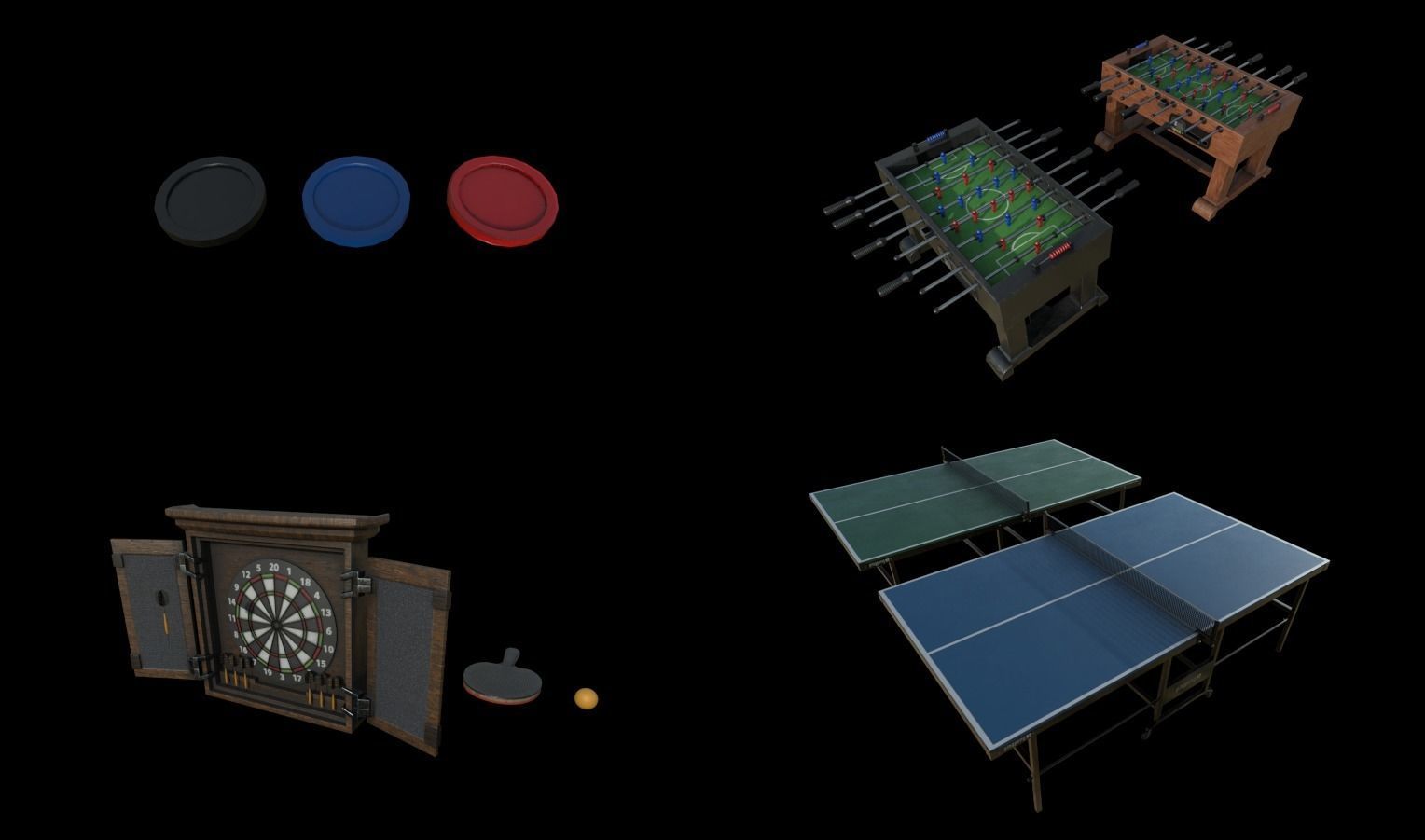 Modular Diner Pack Low-poly 3D model_24