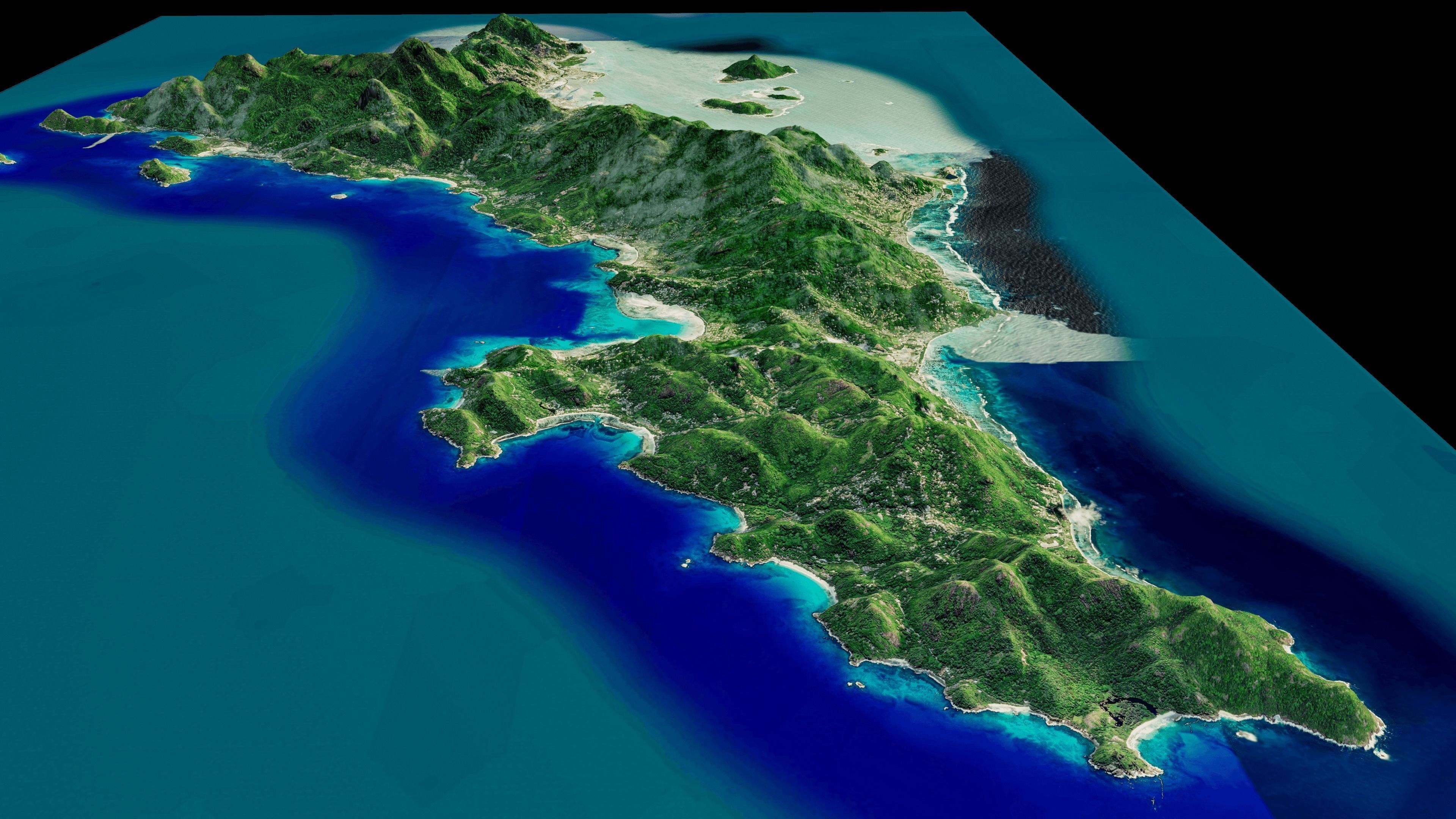 Seychelles Mahe Island 3d model Low-poly 3D model_1