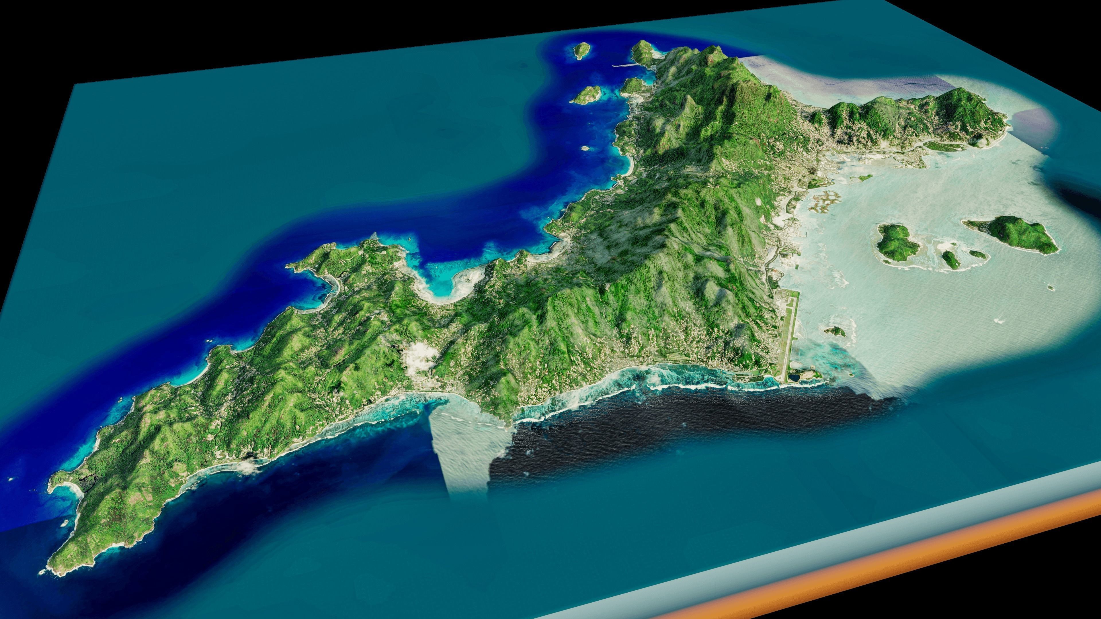 Seychelles Mahe Island 3d model Low-poly 3D model_3