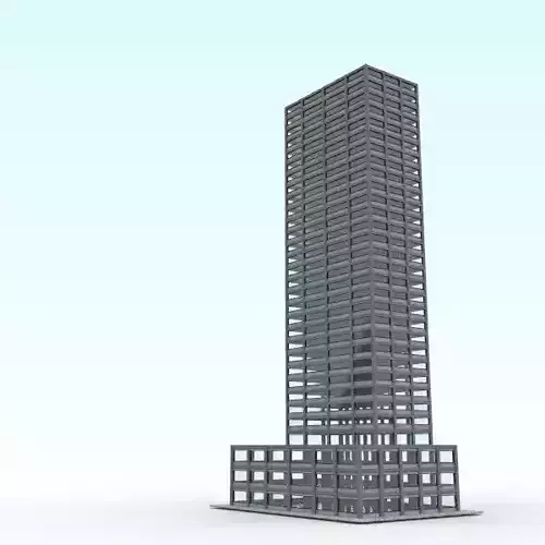 Reinforced concrete high-rise building 3D model