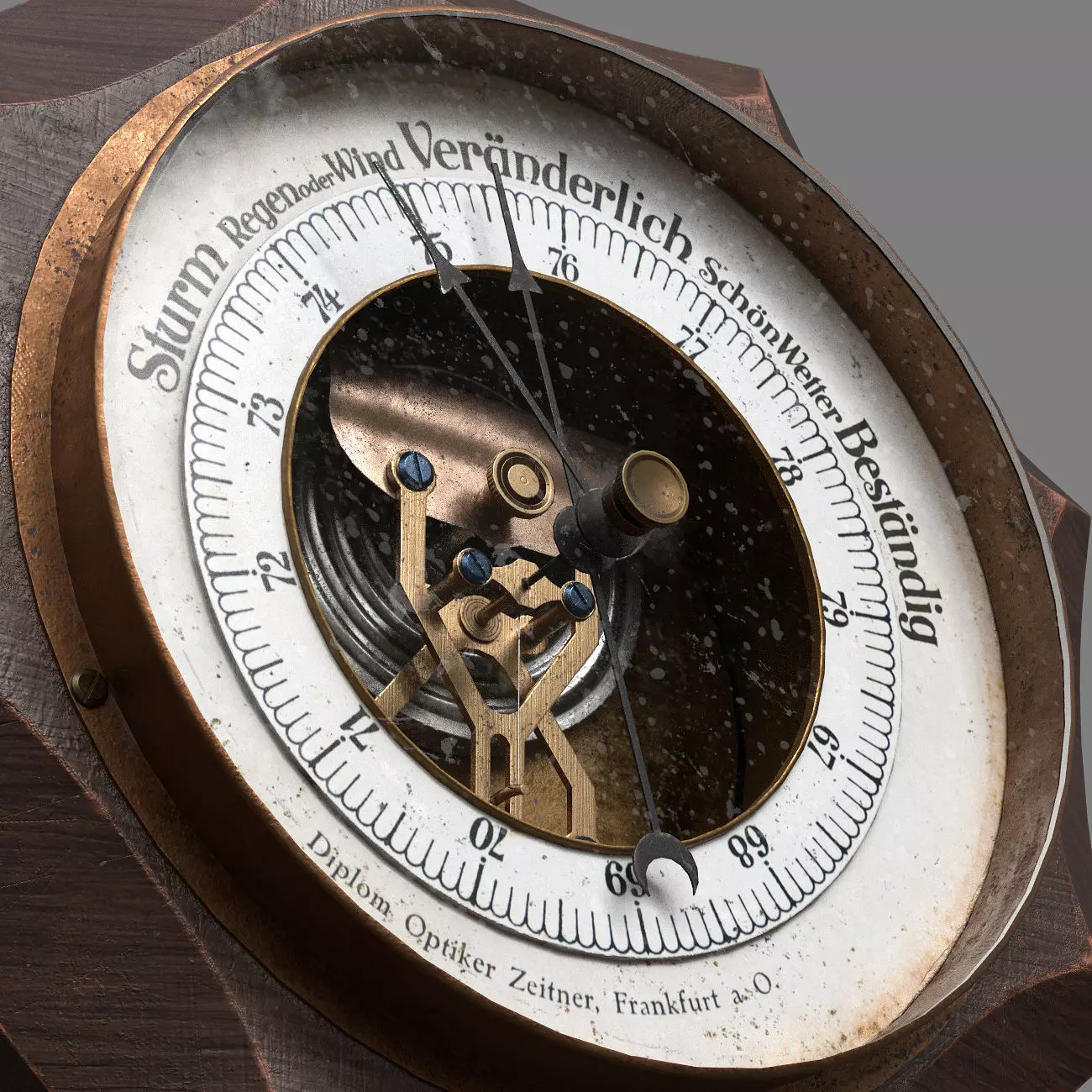3D model Vintage German barometer VR / AR / low-poly | CGTrader