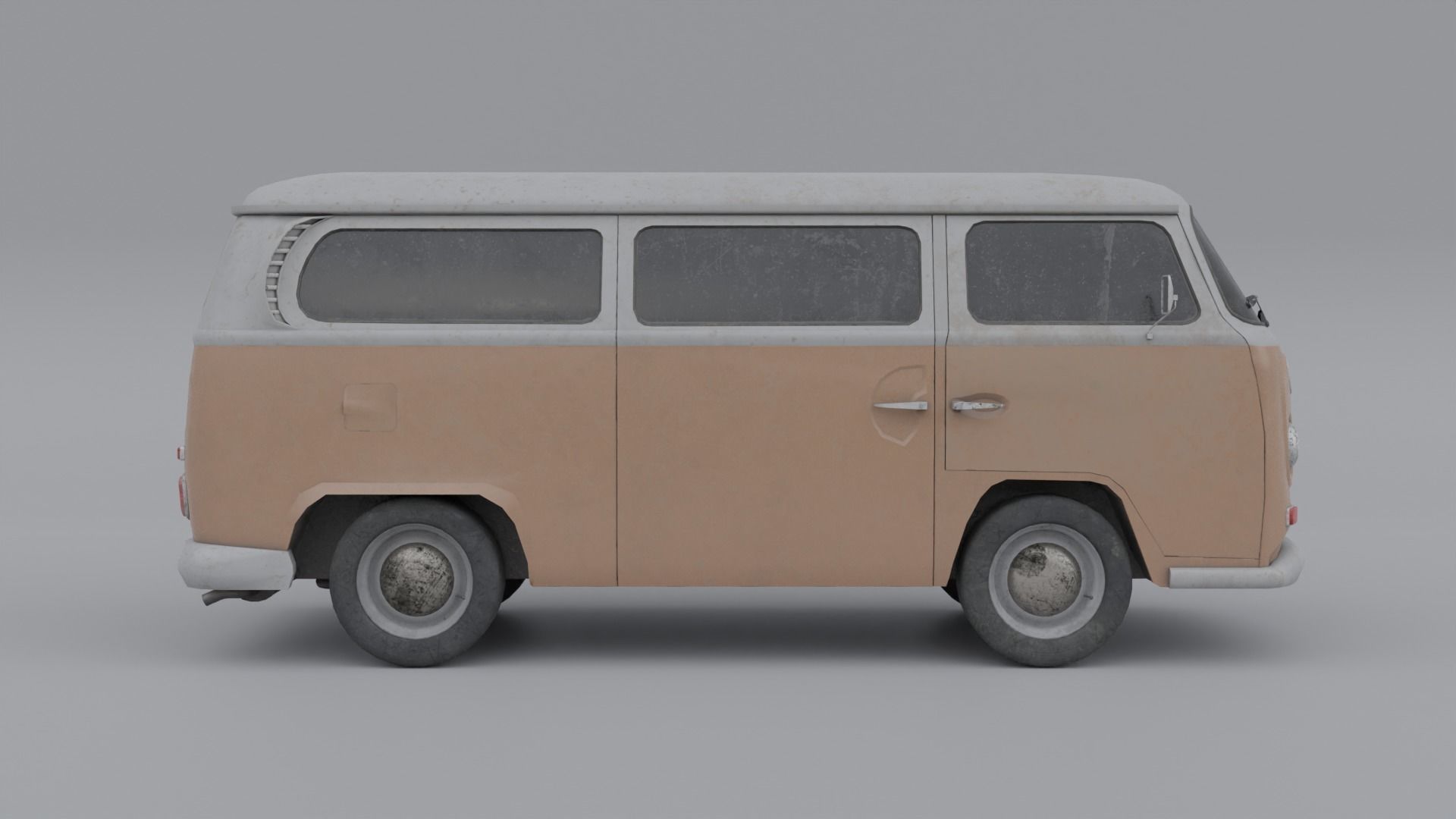 Old and Dusty Mini Bus - Low Poly Low-poly 3D model_8