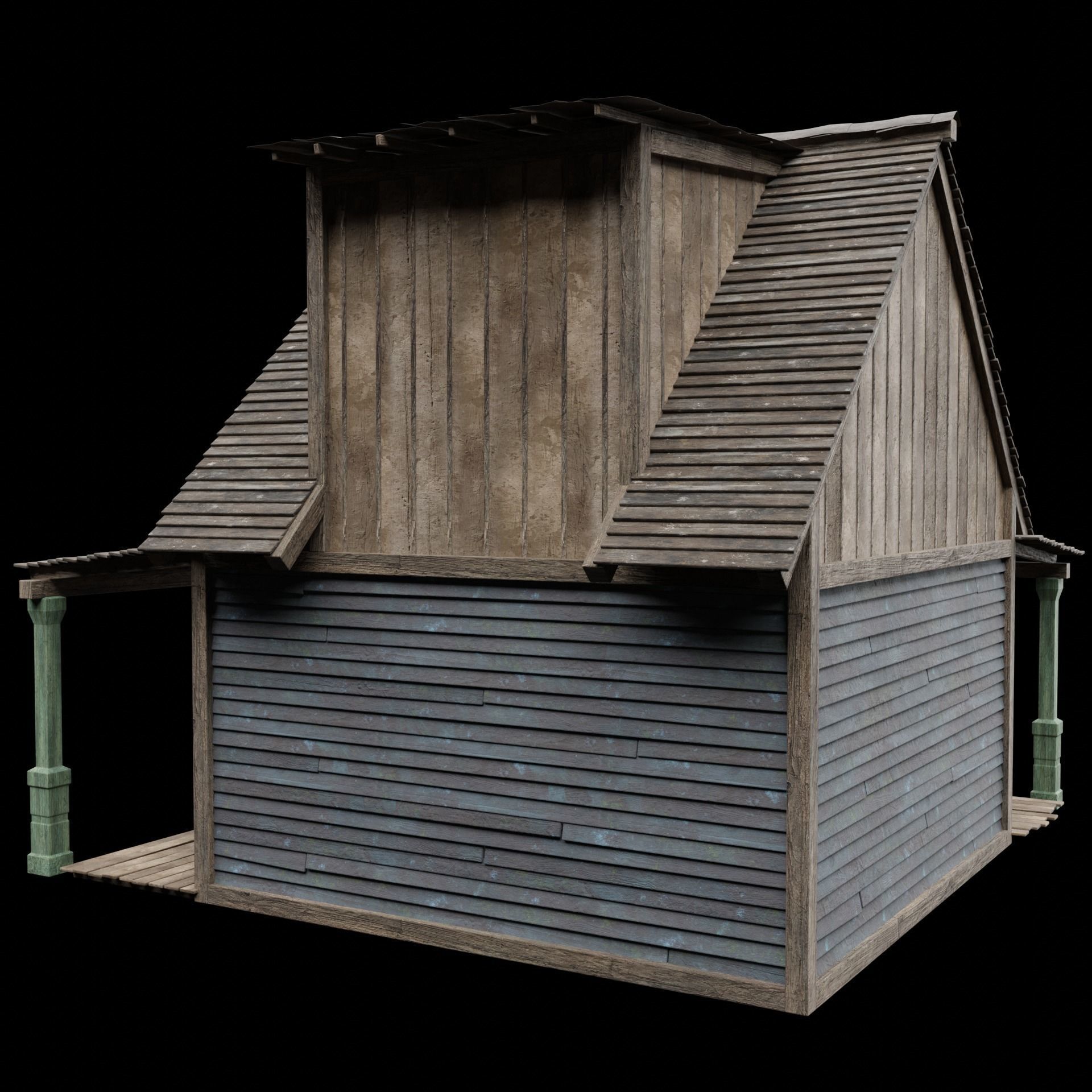 WILD WEST WESTERN HOUSE HUT COTTAGE CABIN BUILDING COLLECTION Low-poly 3D model_40