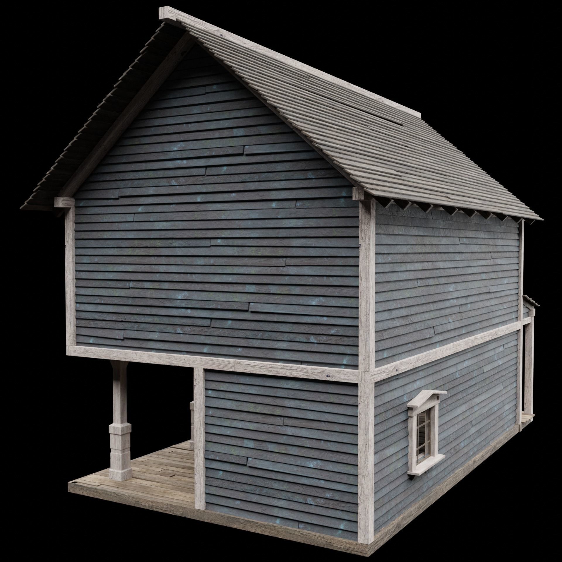 WILD WEST WESTERN HOUSE HUT COTTAGE CABIN BUILDING COLLECTION Low-poly 3D model_52