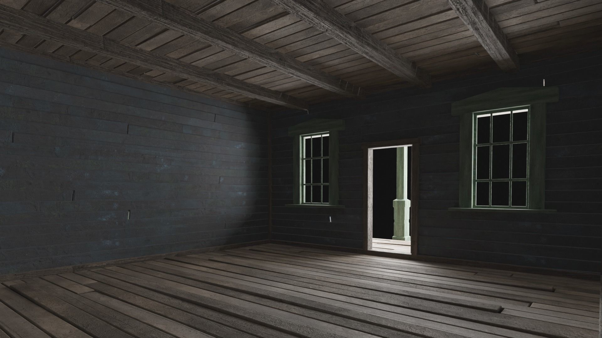 WILD WEST WESTERN HOUSE HUT COTTAGE CABIN BUILDING COLLECTION Low-poly 3D model_37