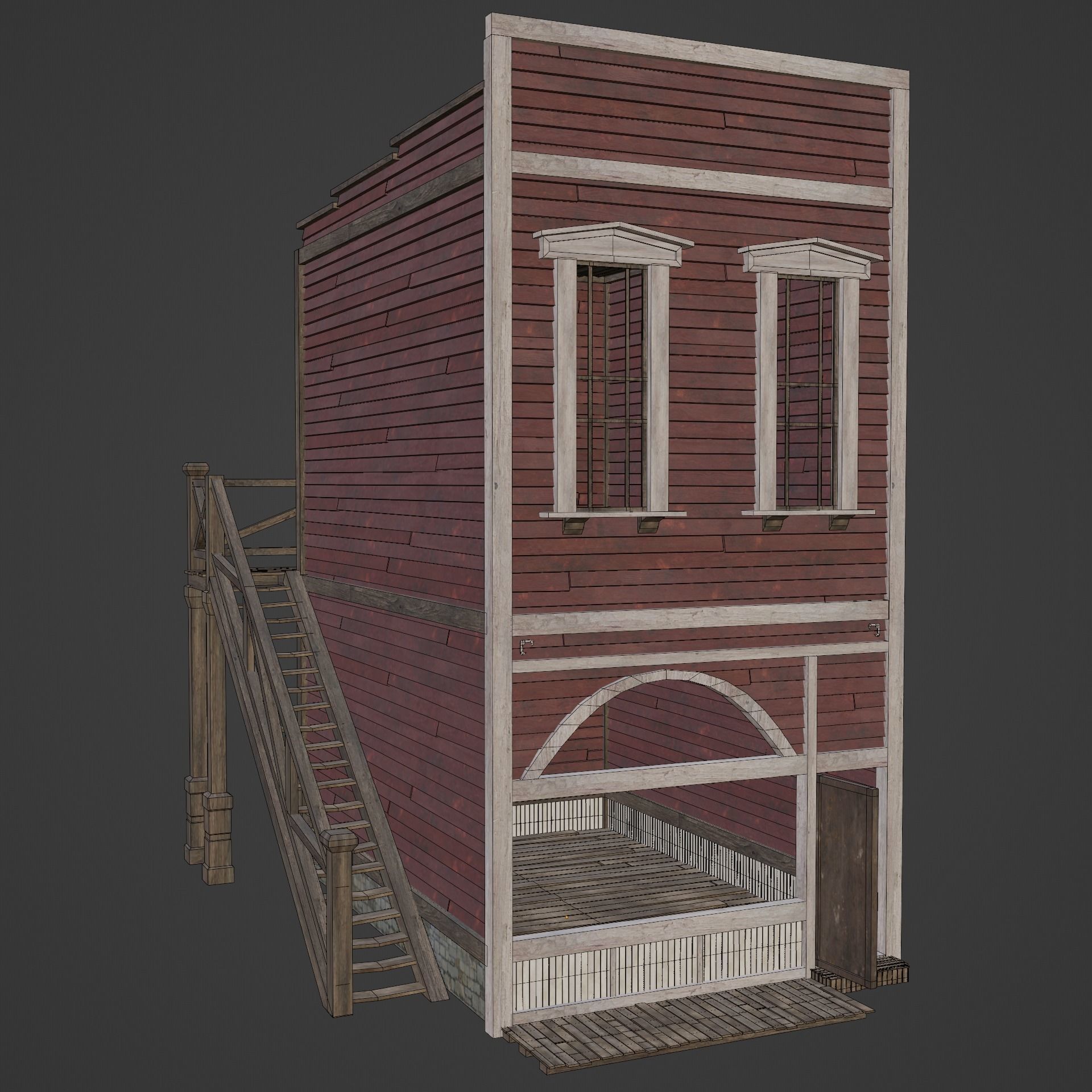 WILD WEST WESTERN HOUSE HUT COTTAGE CABIN BUILDING COLLECTION Low-poly 3D model_24