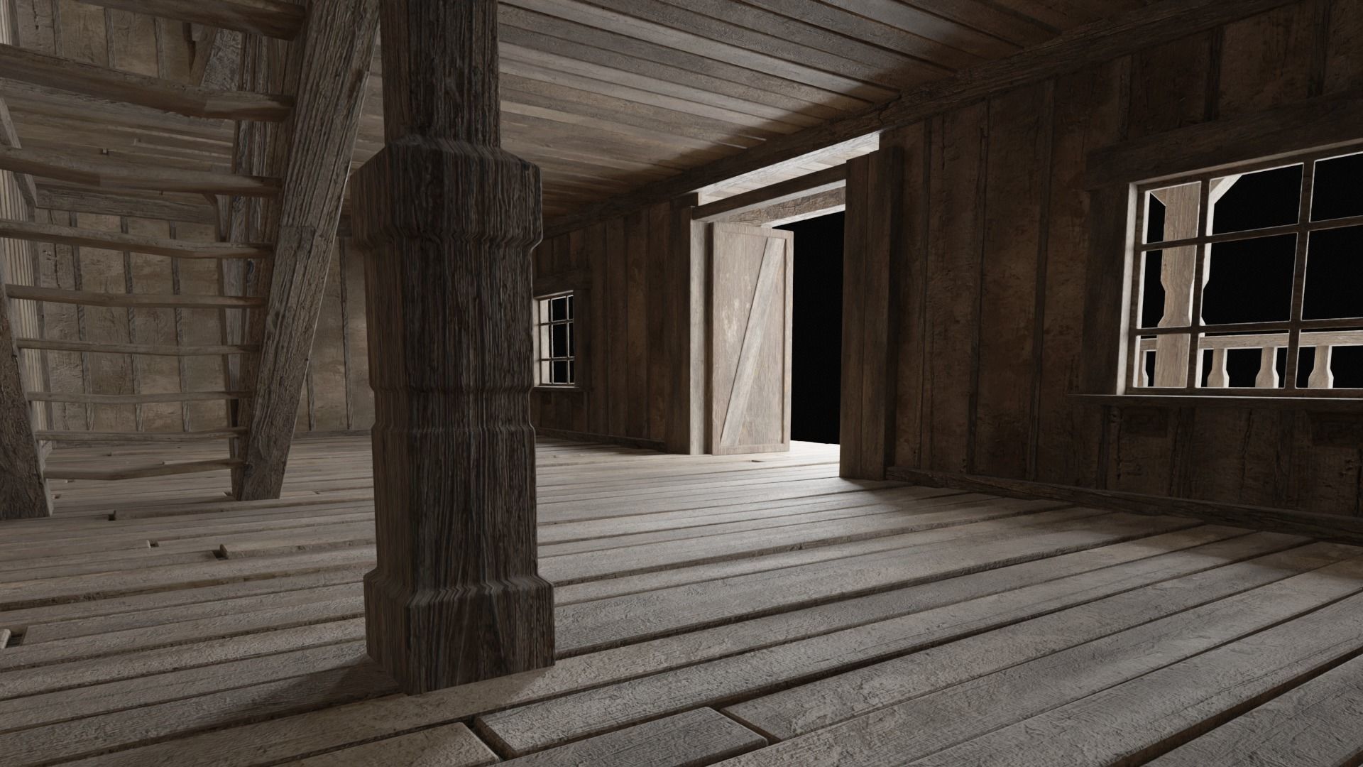 WILD WEST WESTERN HOUSE HUT COTTAGE CABIN BUILDING COLLECTION Low-poly 3D model_18