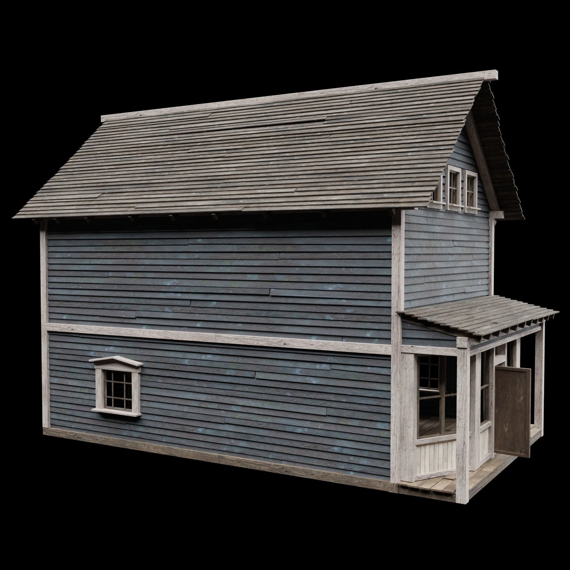 WILD WEST WESTERN HOUSE HUT COTTAGE CABIN BUILDING COLLECTION Low-poly 3D model_53